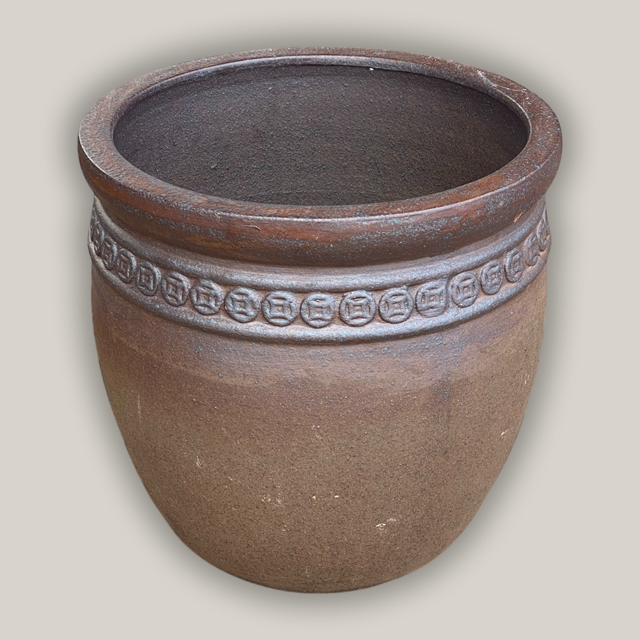 6079H27FS - Textured Unglazed Coin Pot - FREE SHIPPING