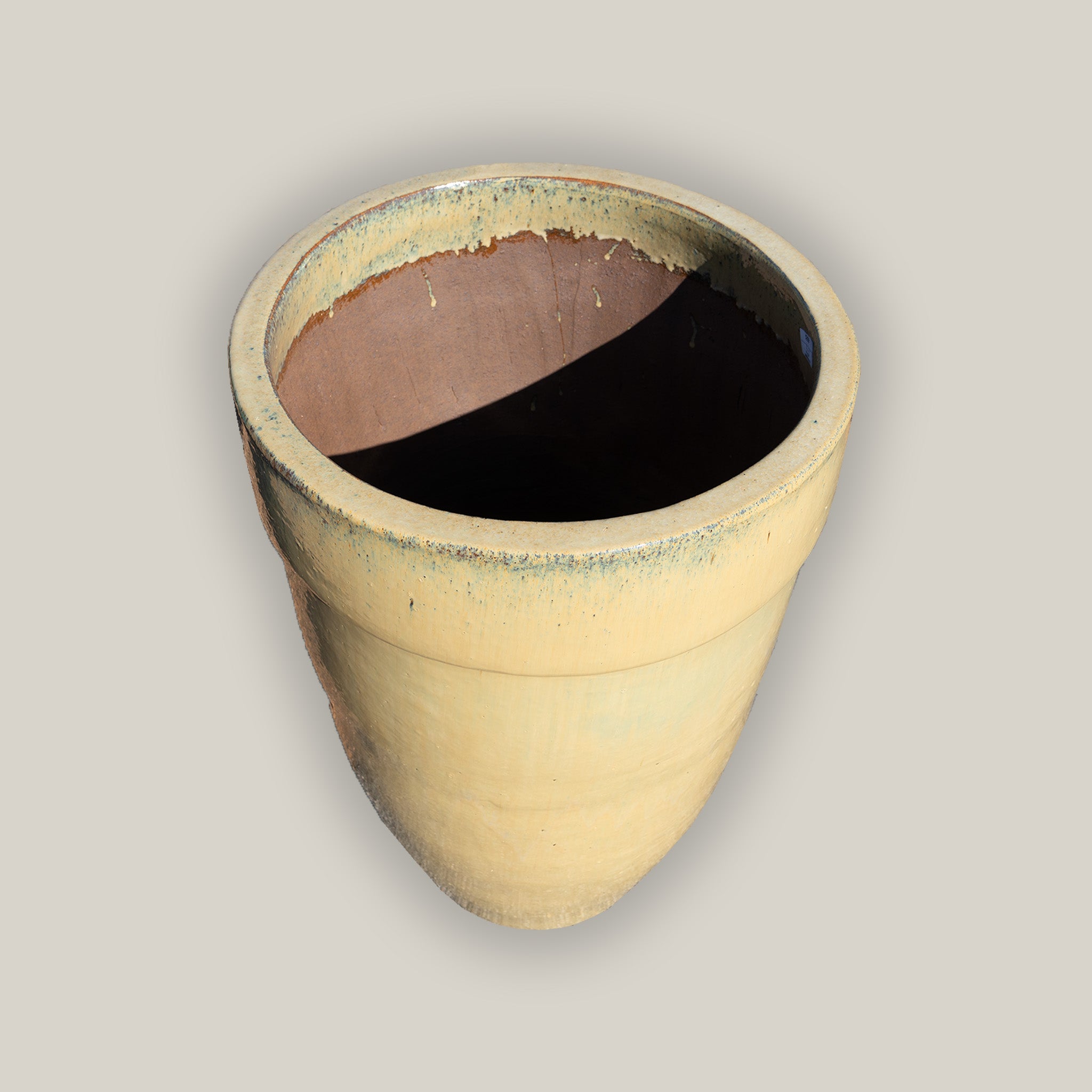 9115C9 - Burnt Cream Big Rim Ceramic Planter