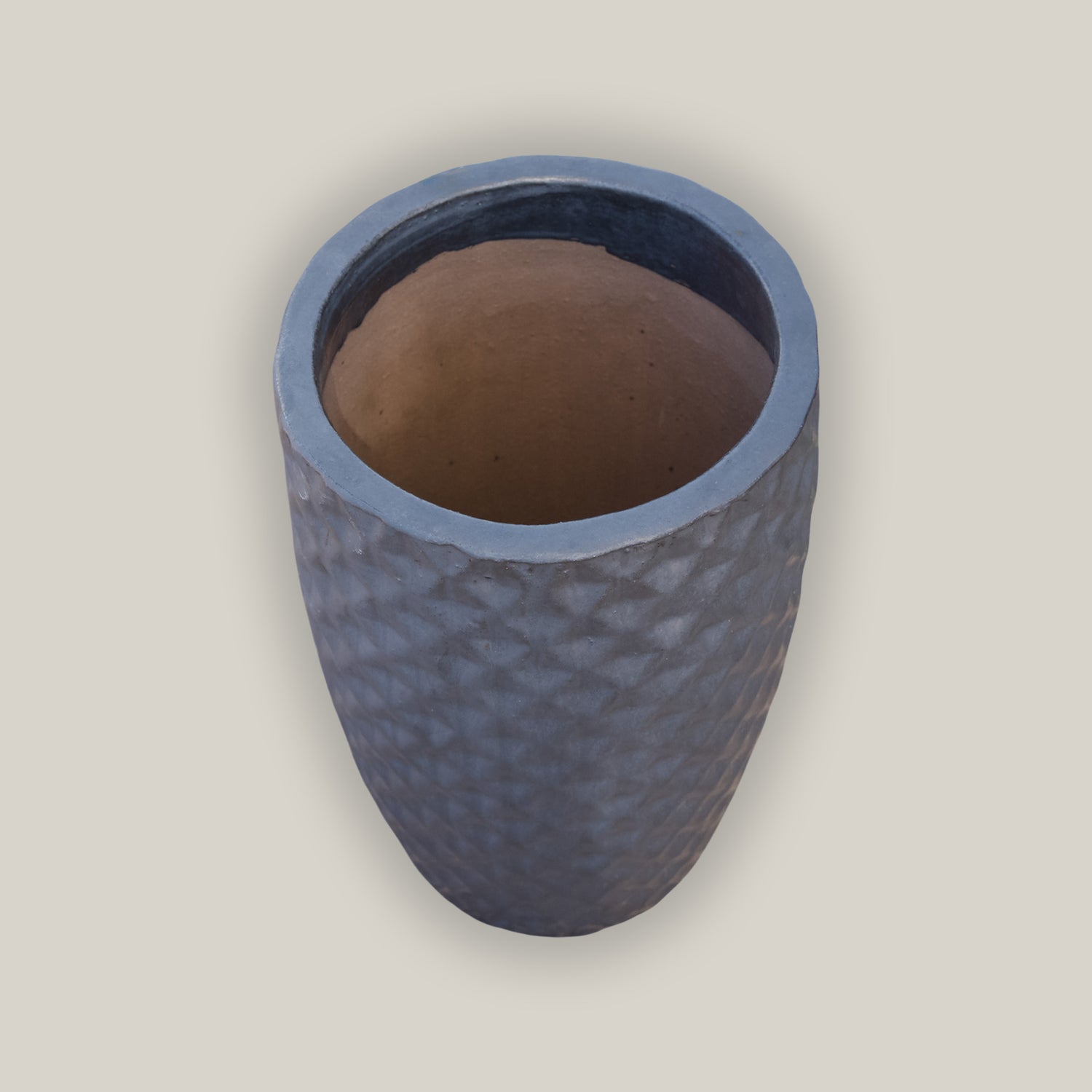 9785C8 -Matt Black Tall Ceramic Waffle Planter