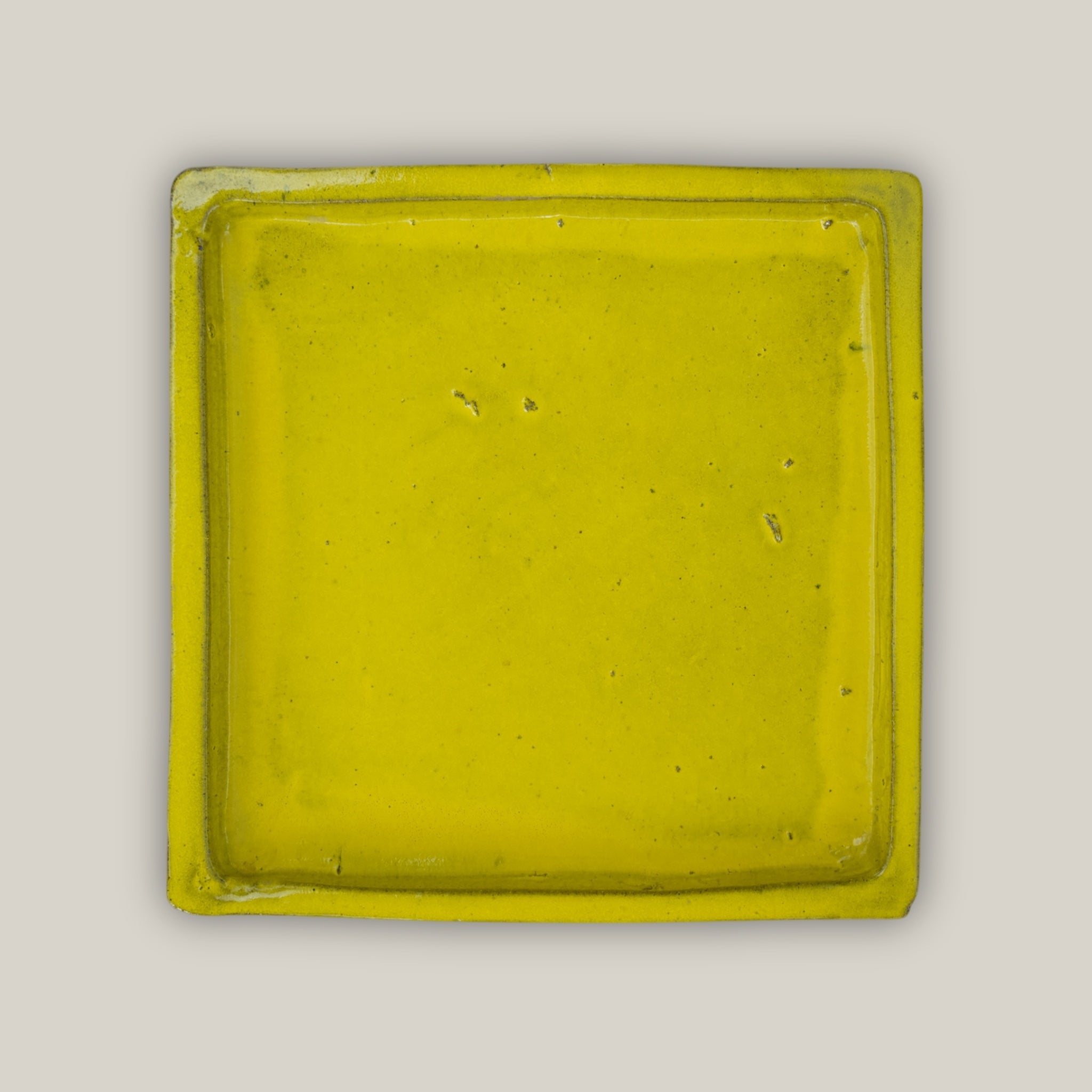 3127L38FS- Square | Yellow Ceramic Plant Saucer | High Fired Ecofriendly Clay - Sizes 8"-15"