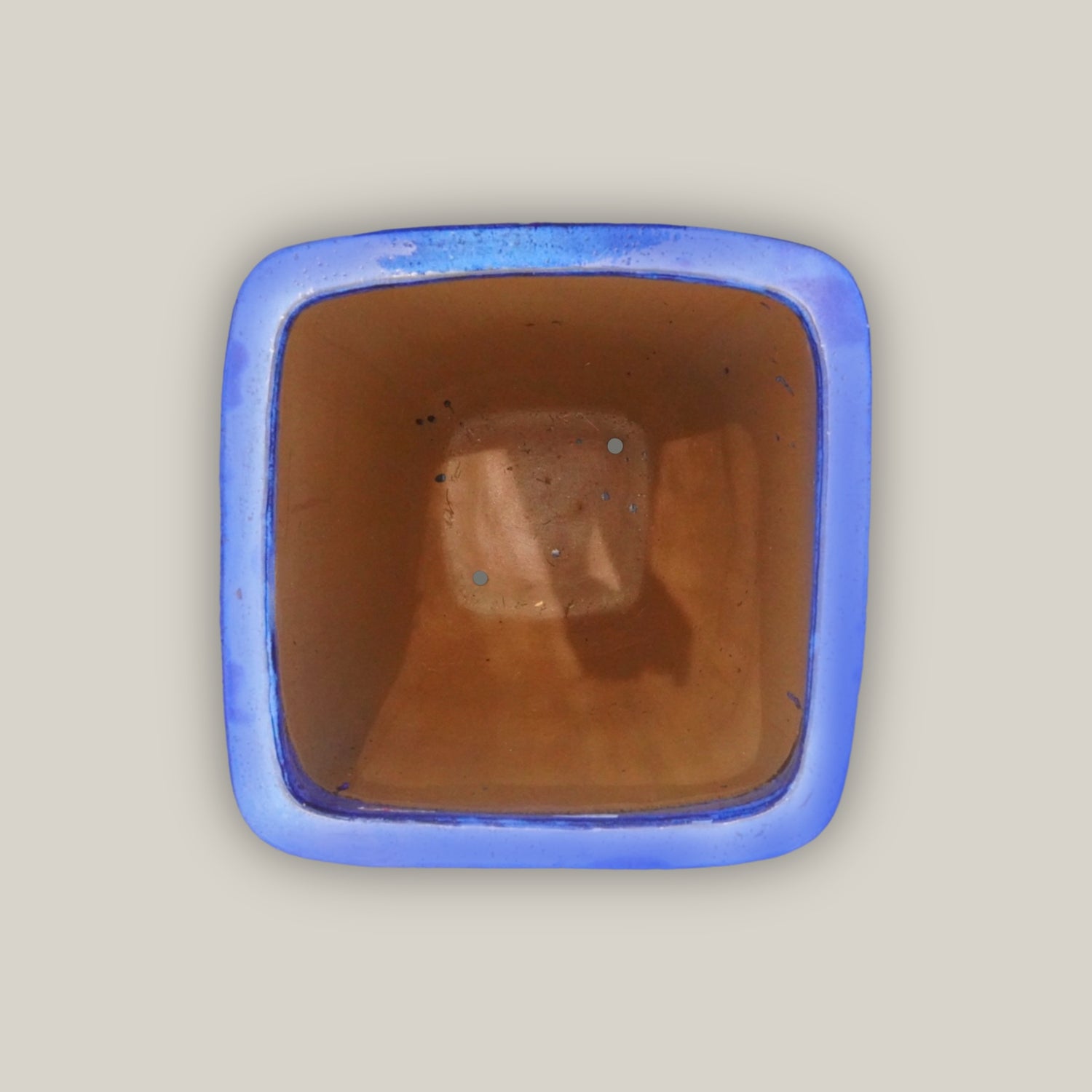 8107N8 - Blue Milan Rounded Edge Square Ceramic Pot
