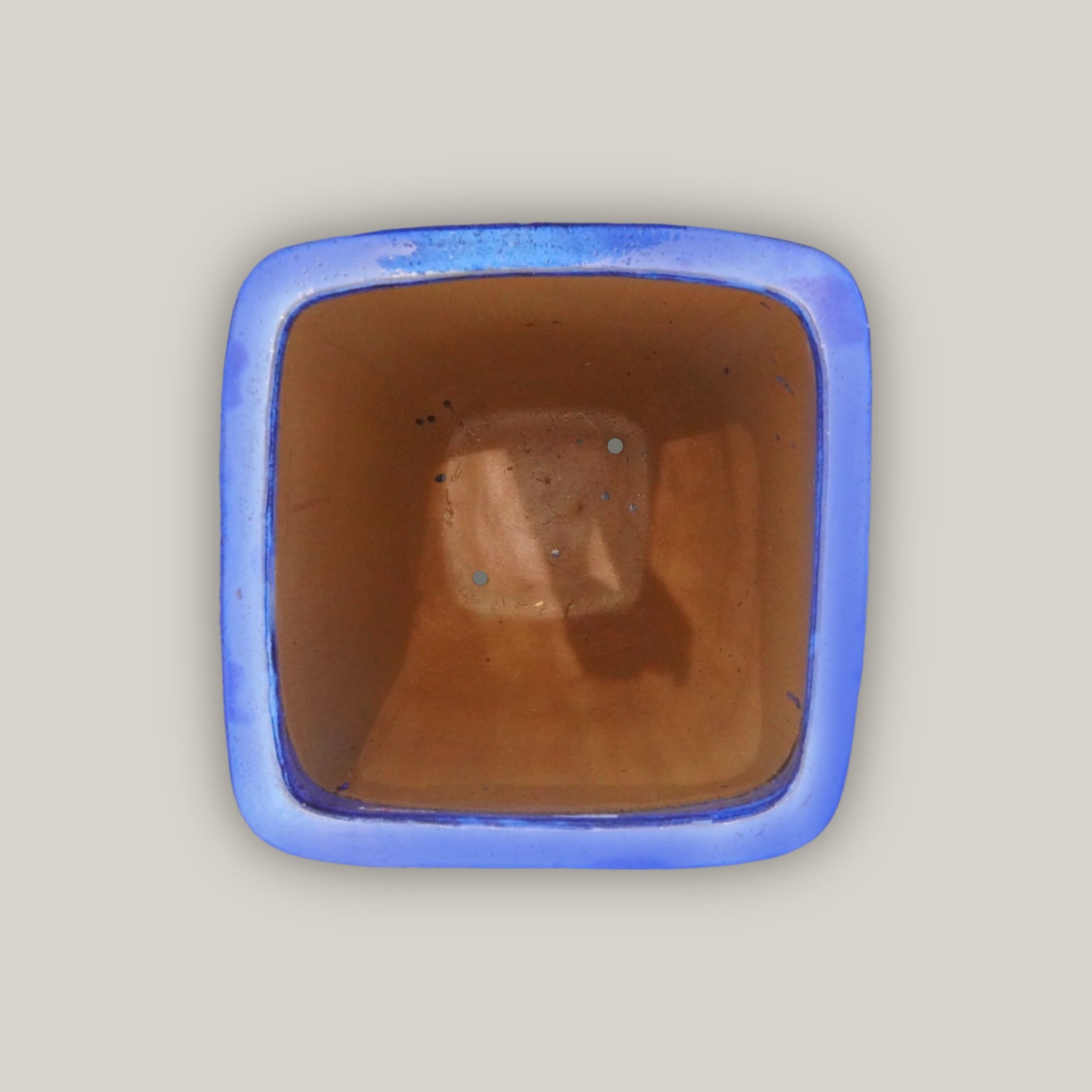 8107N8 - Blue Milan Rounded Edge Square Ceramic Pot