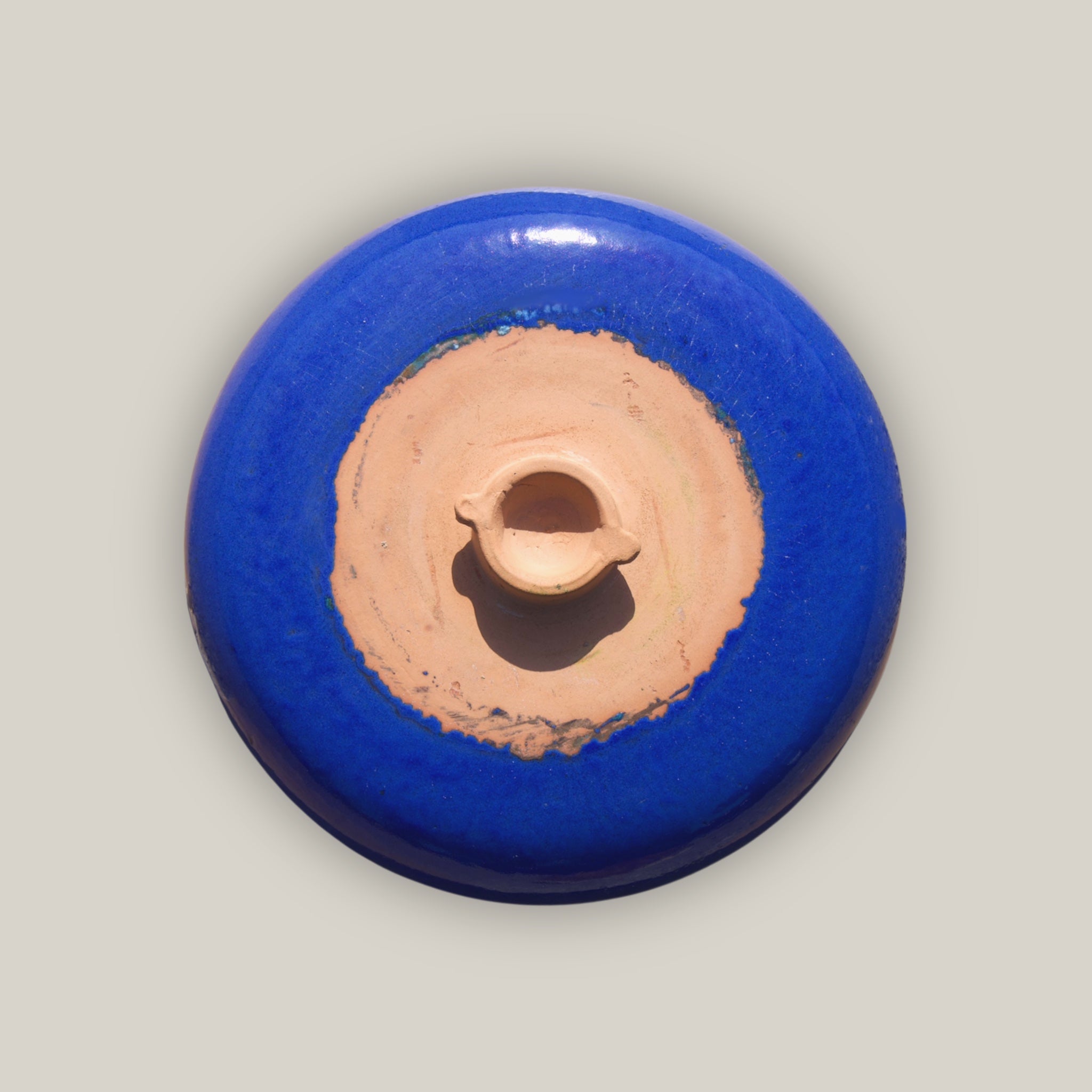 3106L17FS - Ceramic Bird Bath - Falling Blue Top - Black Stand