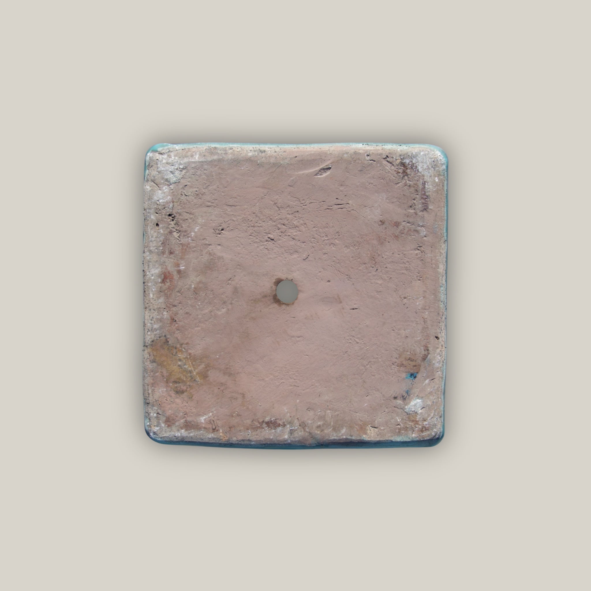 6018H1 - Turquoise Square Wedge Planter