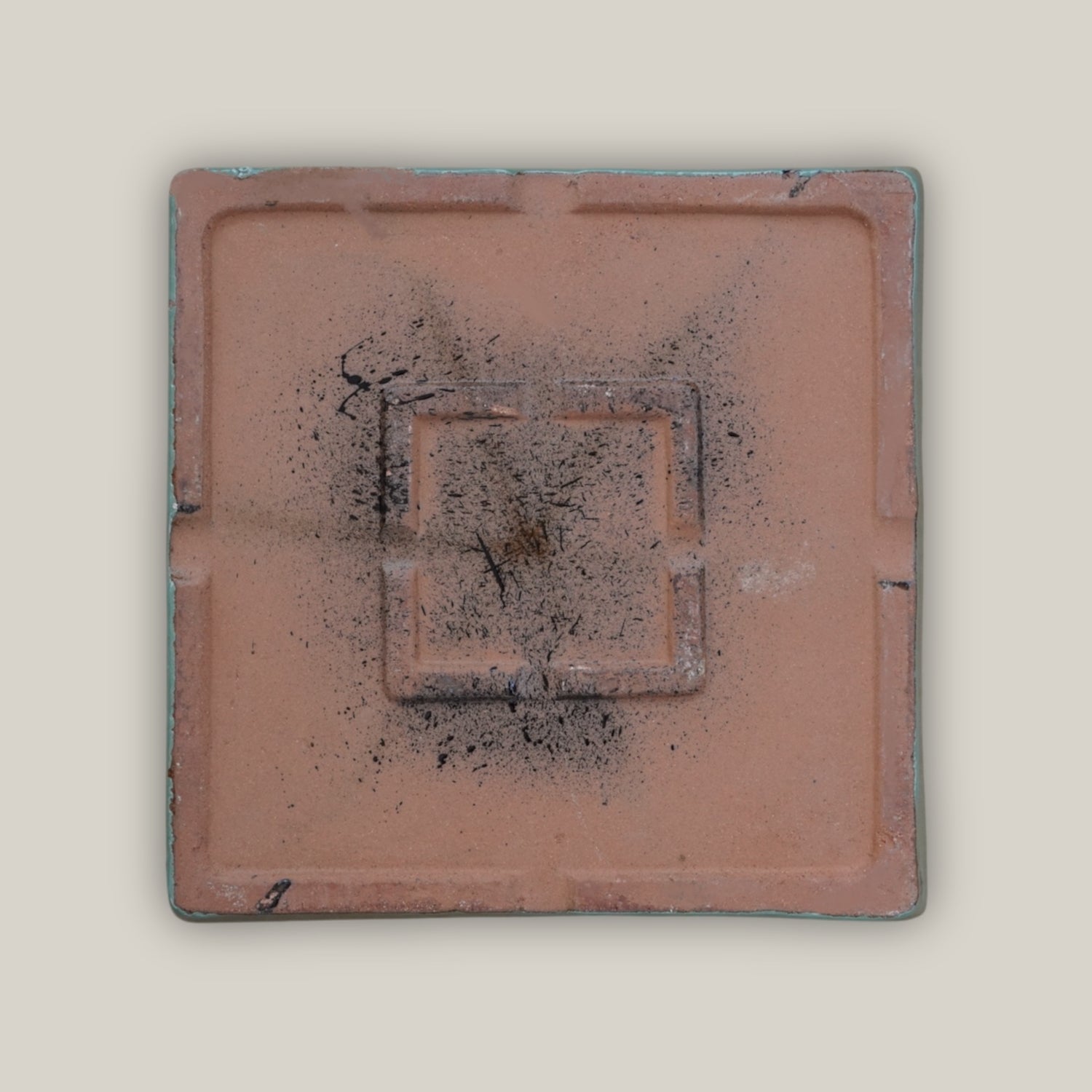 3127L16FS - Square | Green Cream Ceramic Plant Saucer | High Fired Ecofriendly Clay - Sizes 8"-15"