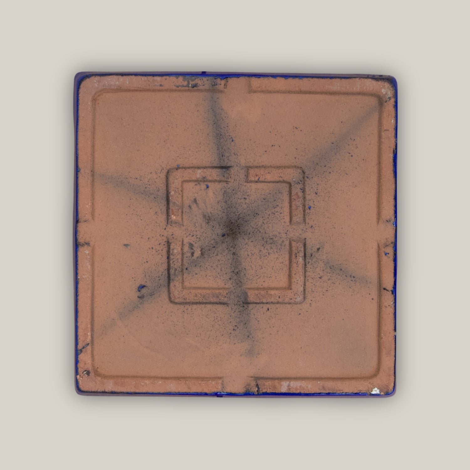 3127L17FS - Square | Falling Blue Ceramic Plant Saucer | High Fired Ecofriendly Clay - Sizes 8"-15"