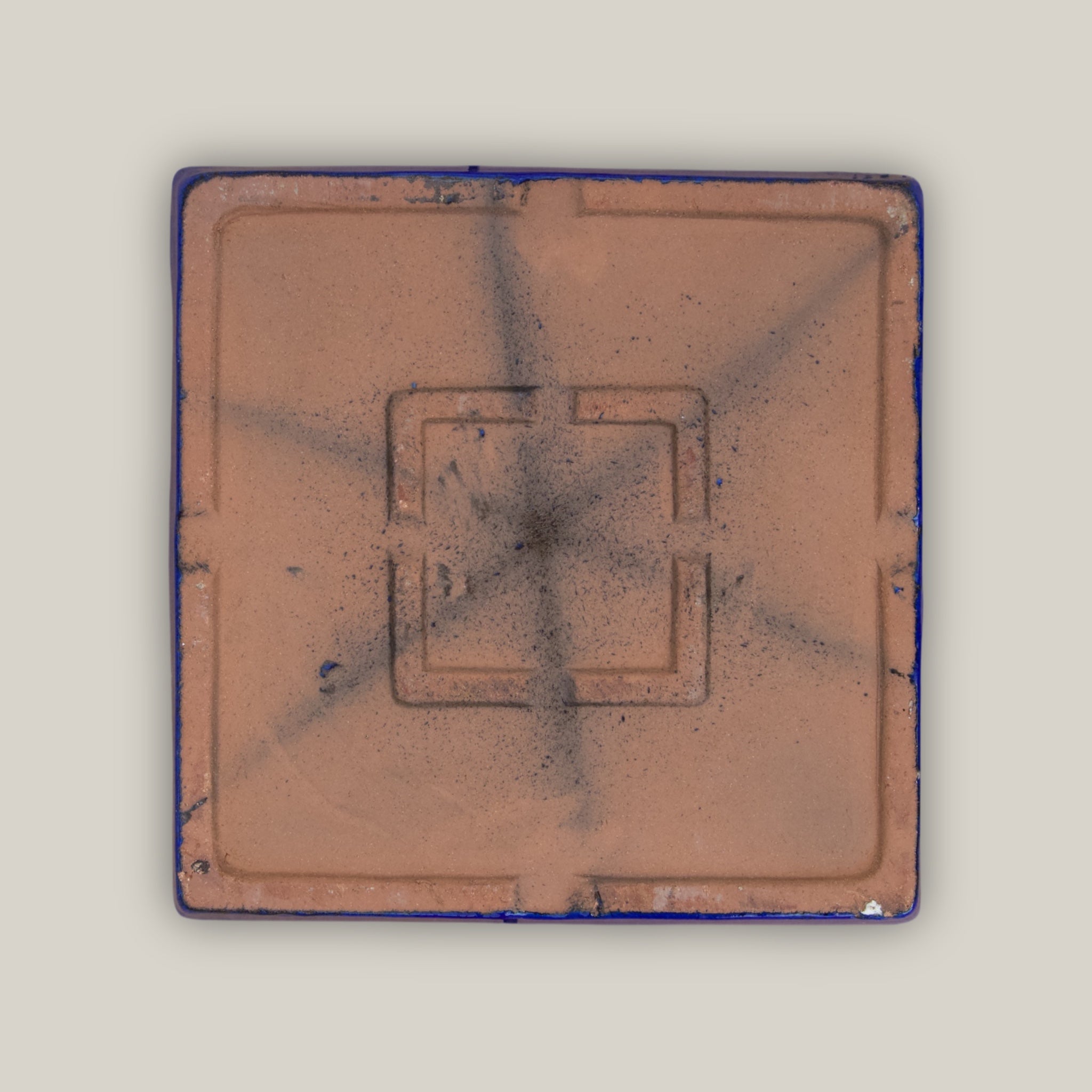 3127L17FS - Square | Falling Blue Ceramic Plant Saucer | High Fired Ecofriendly Clay - Sizes 8"-15" - FREE SHIPPING