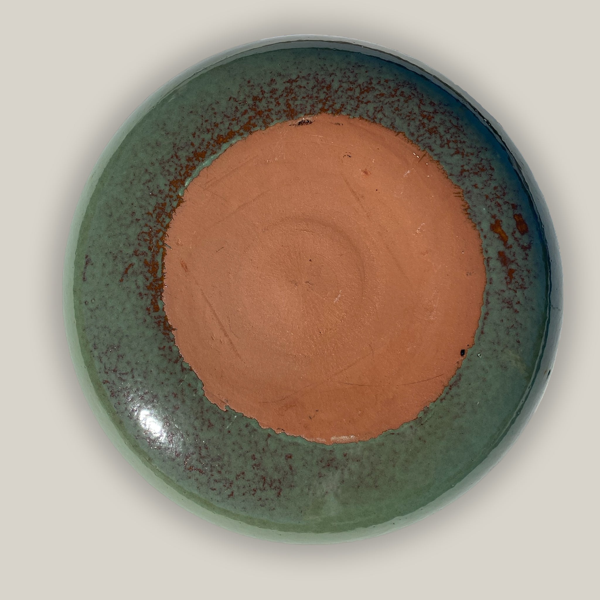 3106L16TFFS - Ceramic Bird Bath Bowl - Green Cream