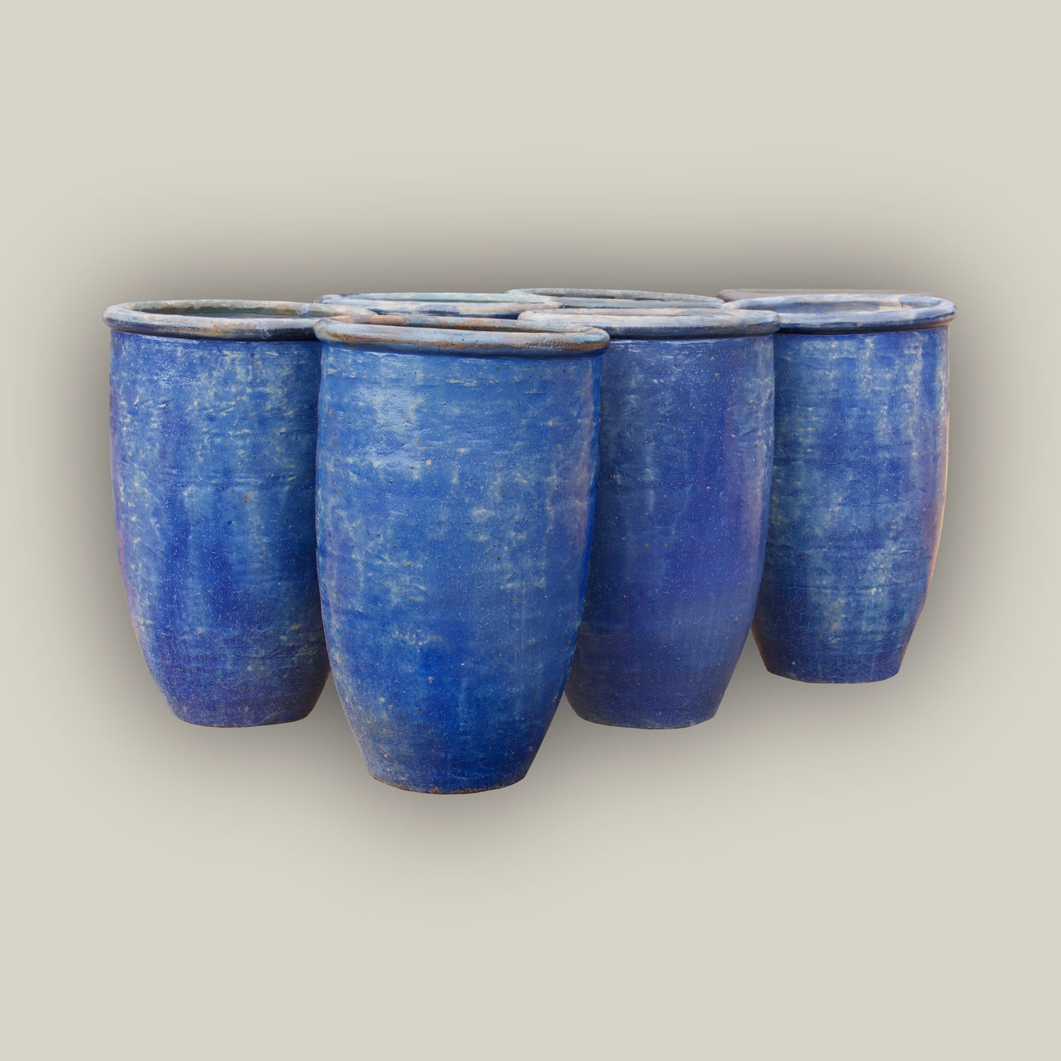 601R19 - Midnight Blue Rustic Giant Tapered Tall Cylinder Planter