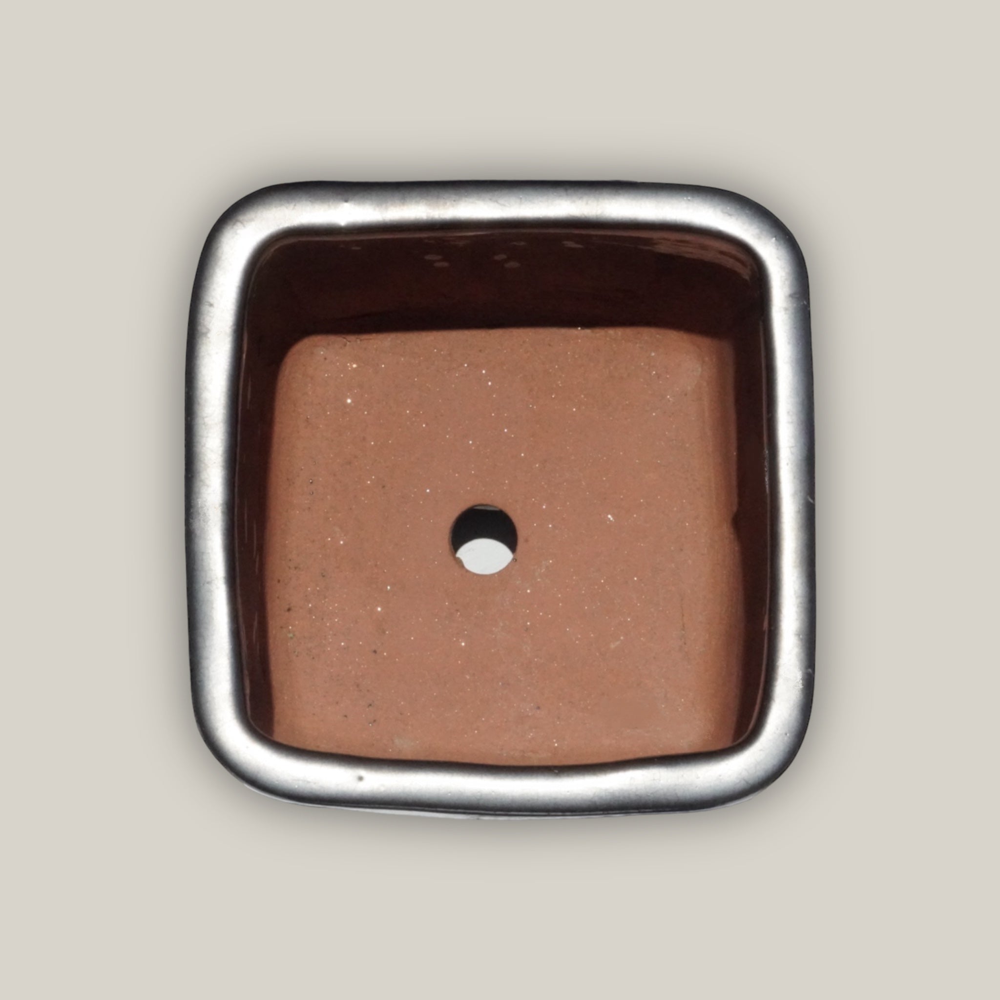 294M10 - Silver Black Ceramic Cubed Flowerpot