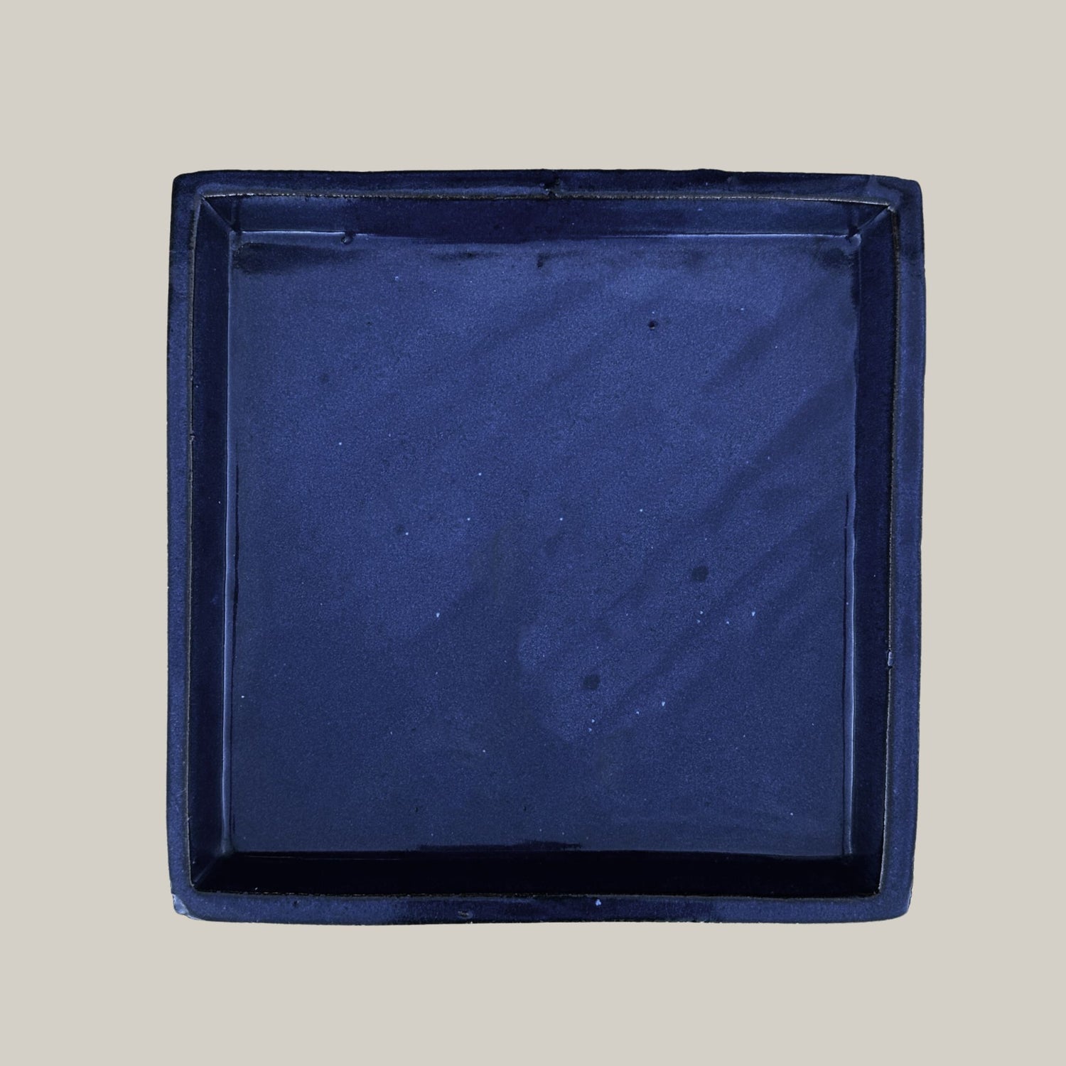 3127L15 - Square | Dark Blue - Ceramic Clay Pot Saucers (7"-15")