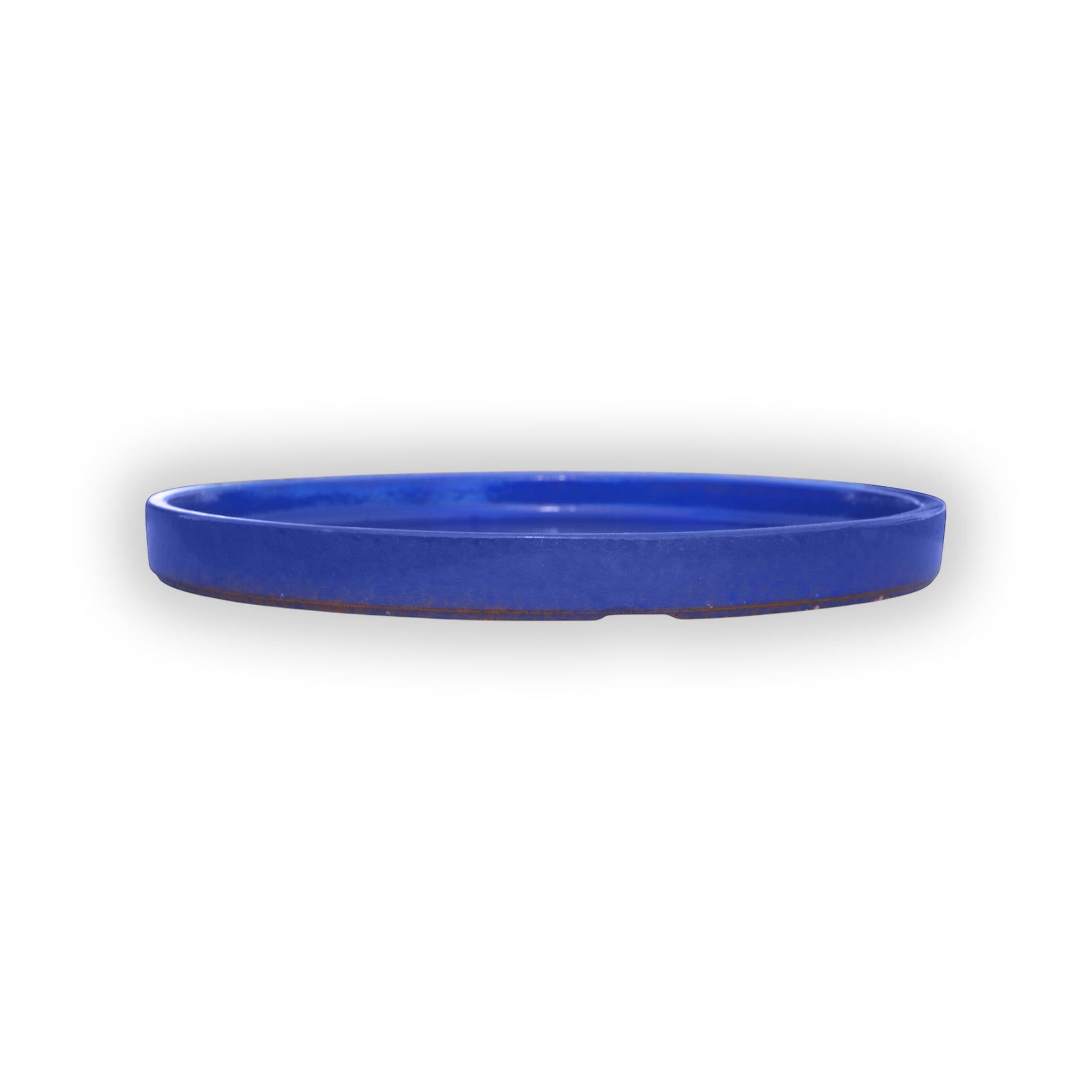 Round Falling Blue Ceramic Clay Plant Saucer