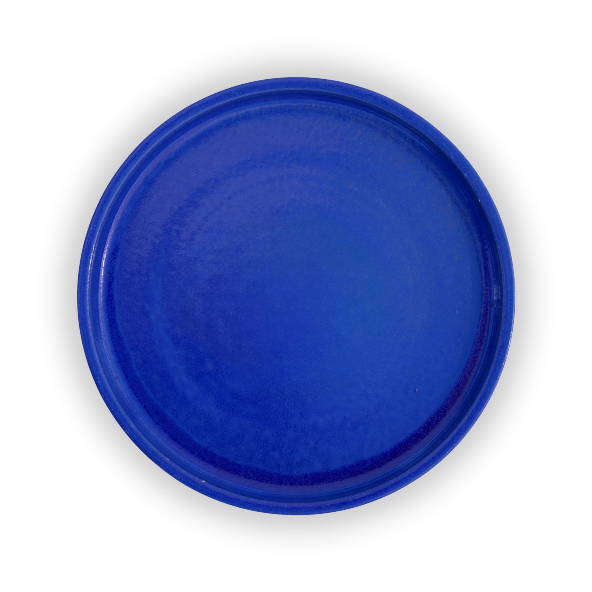 Round Falling Blue Ceramic Clay Plant Saucer