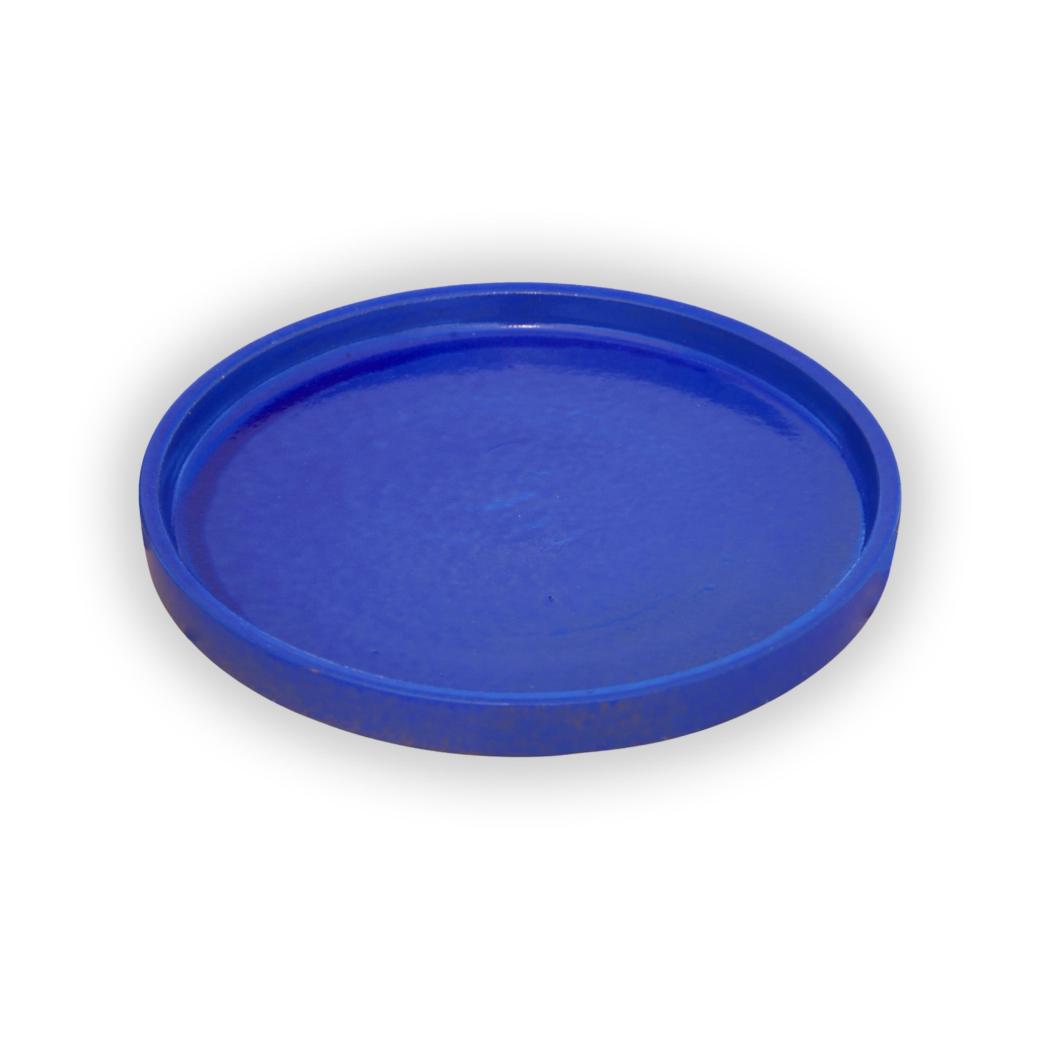 Round Falling Blue Ceramic Clay Plant Saucer