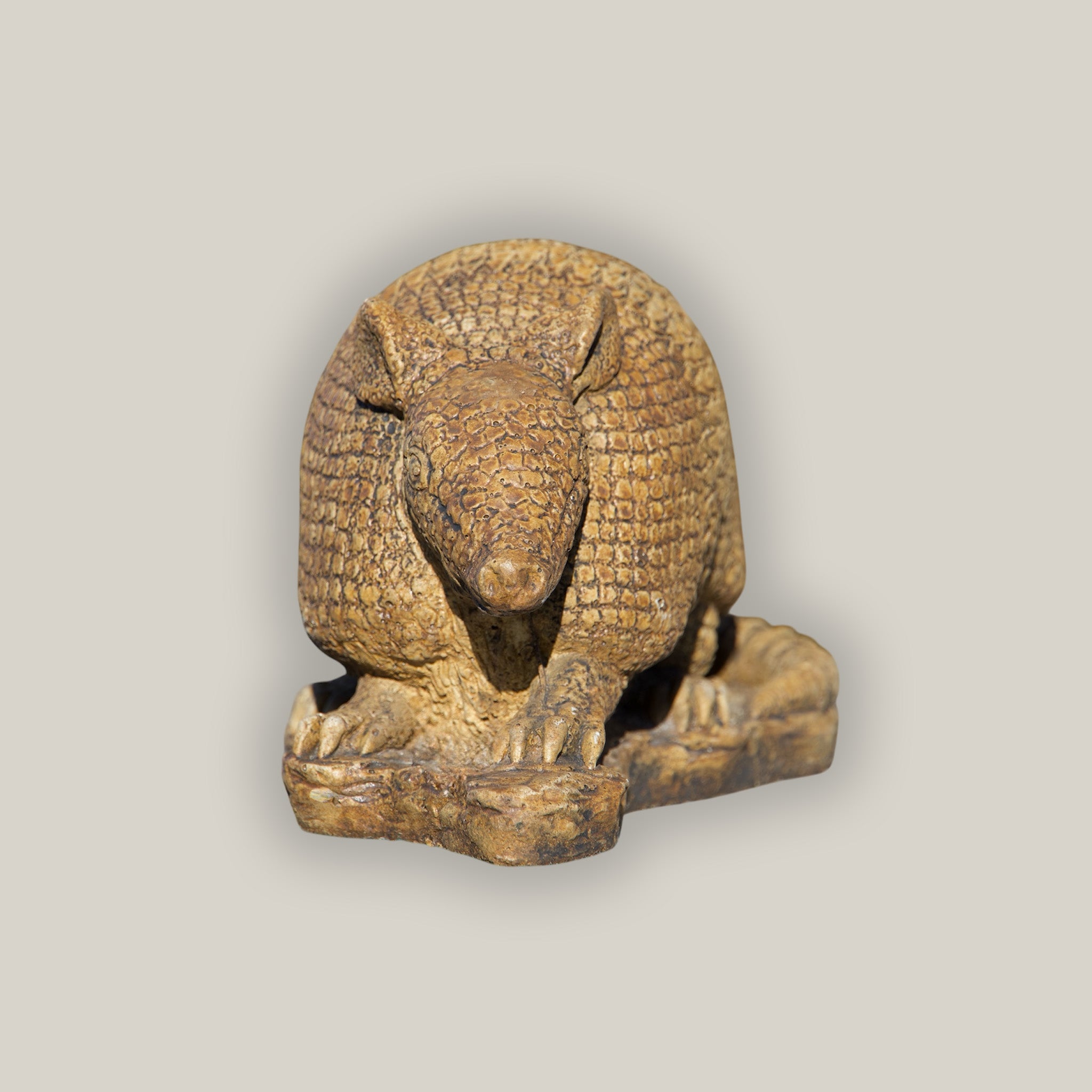 front view of Gold Armadillo statue décor