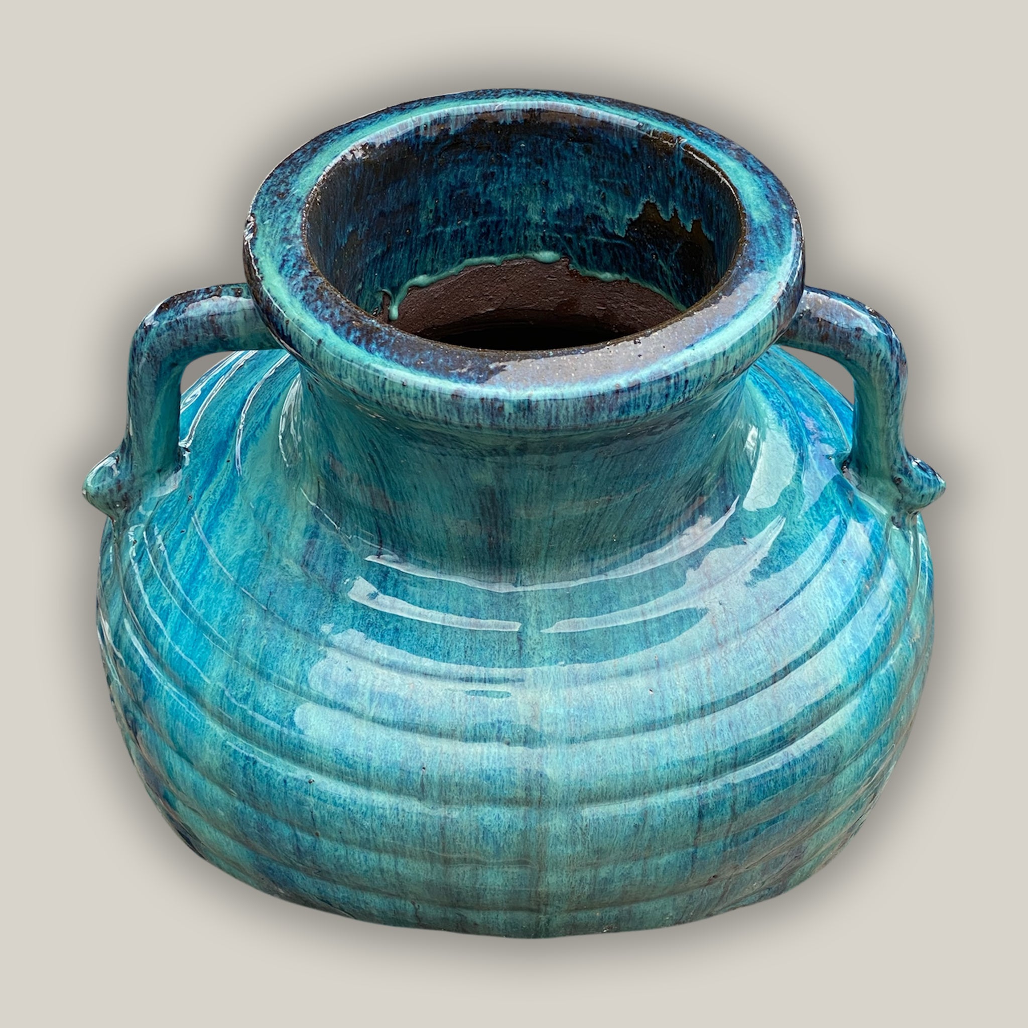 9094C3 - Aqua Phoenix Sunken Ceramic Vase