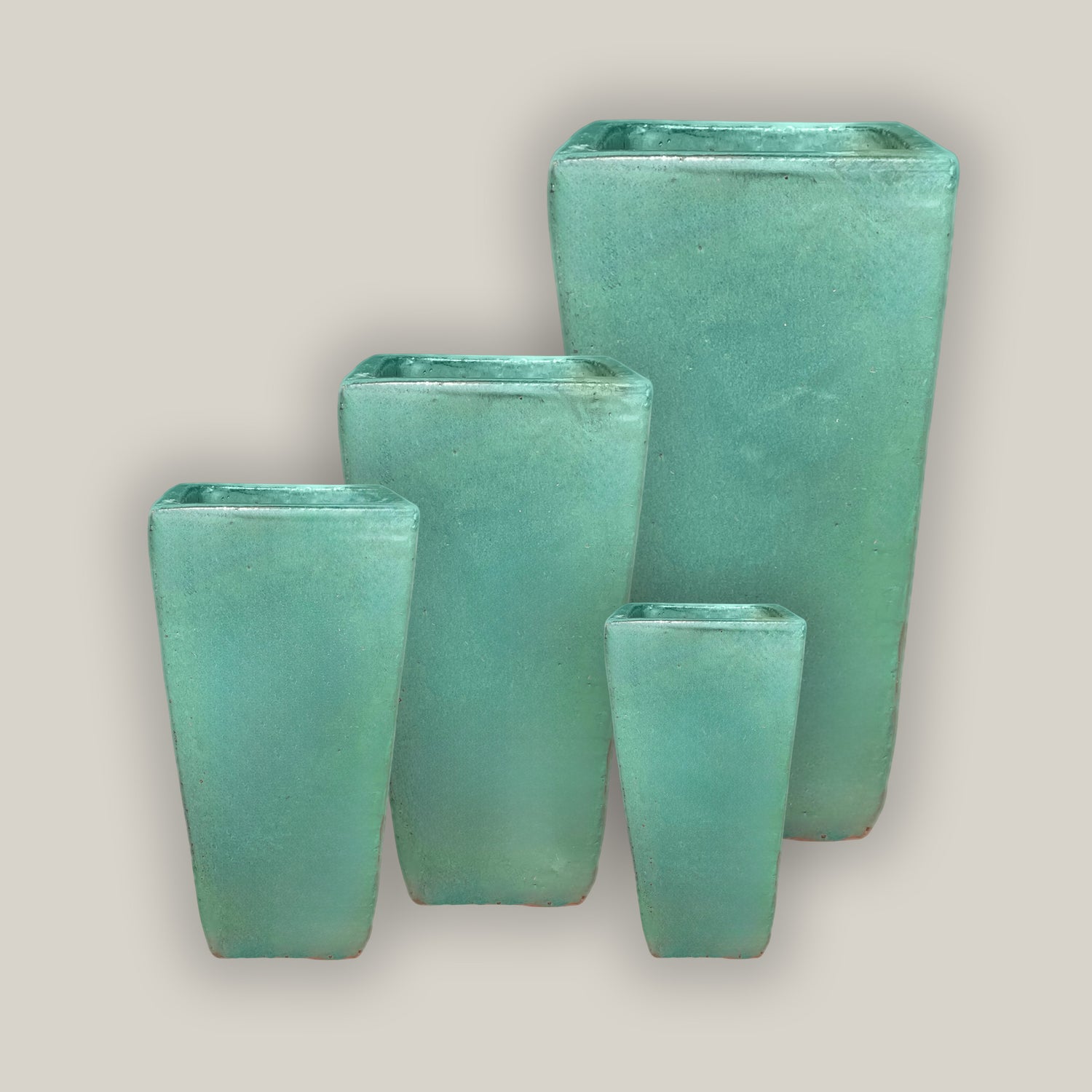 289M9 - Forest Green Tall Tapered Square Planter