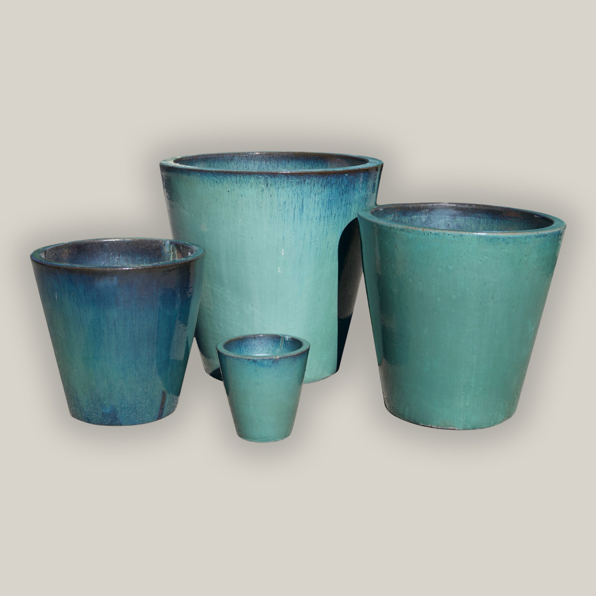 turquoise ceramic flower pots Turquoise Cone Planter