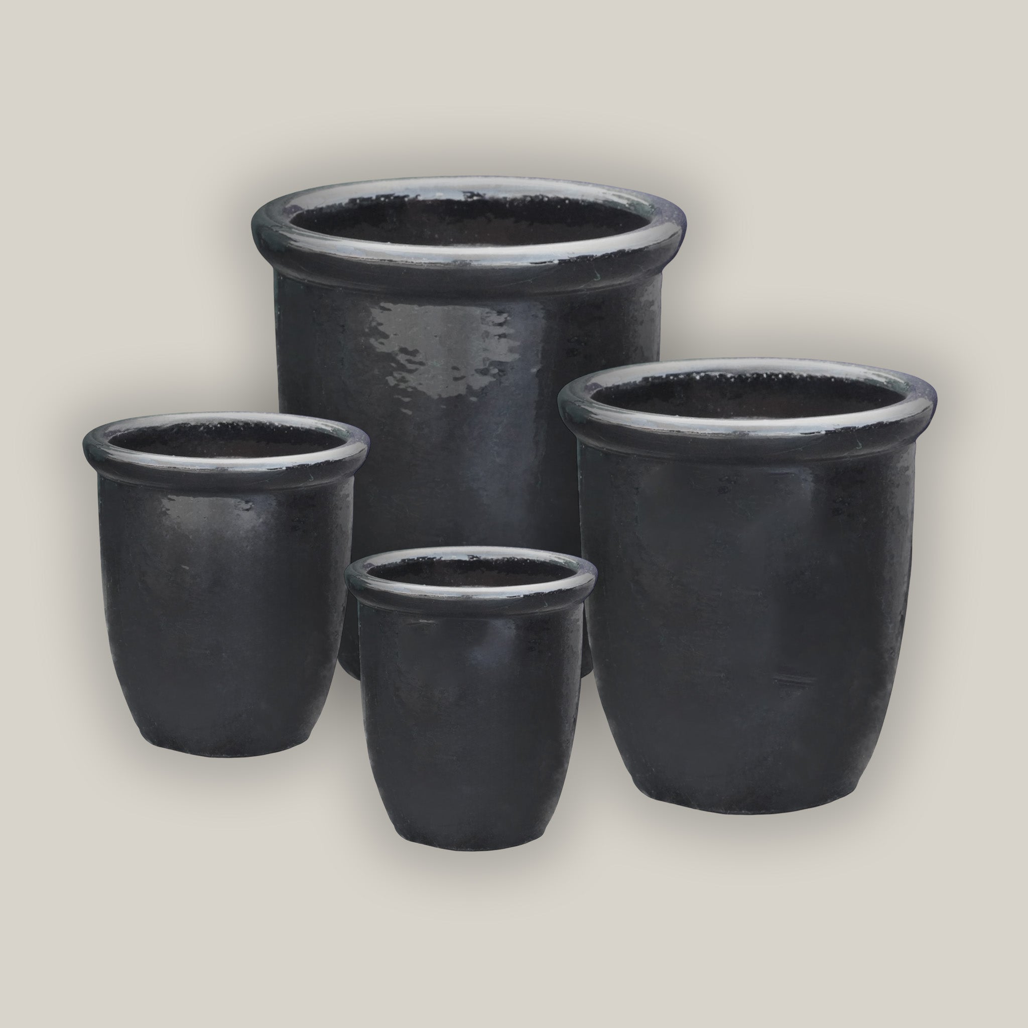 6026H34FS - Glossy Black Cana Pot - FREE SHIPPING