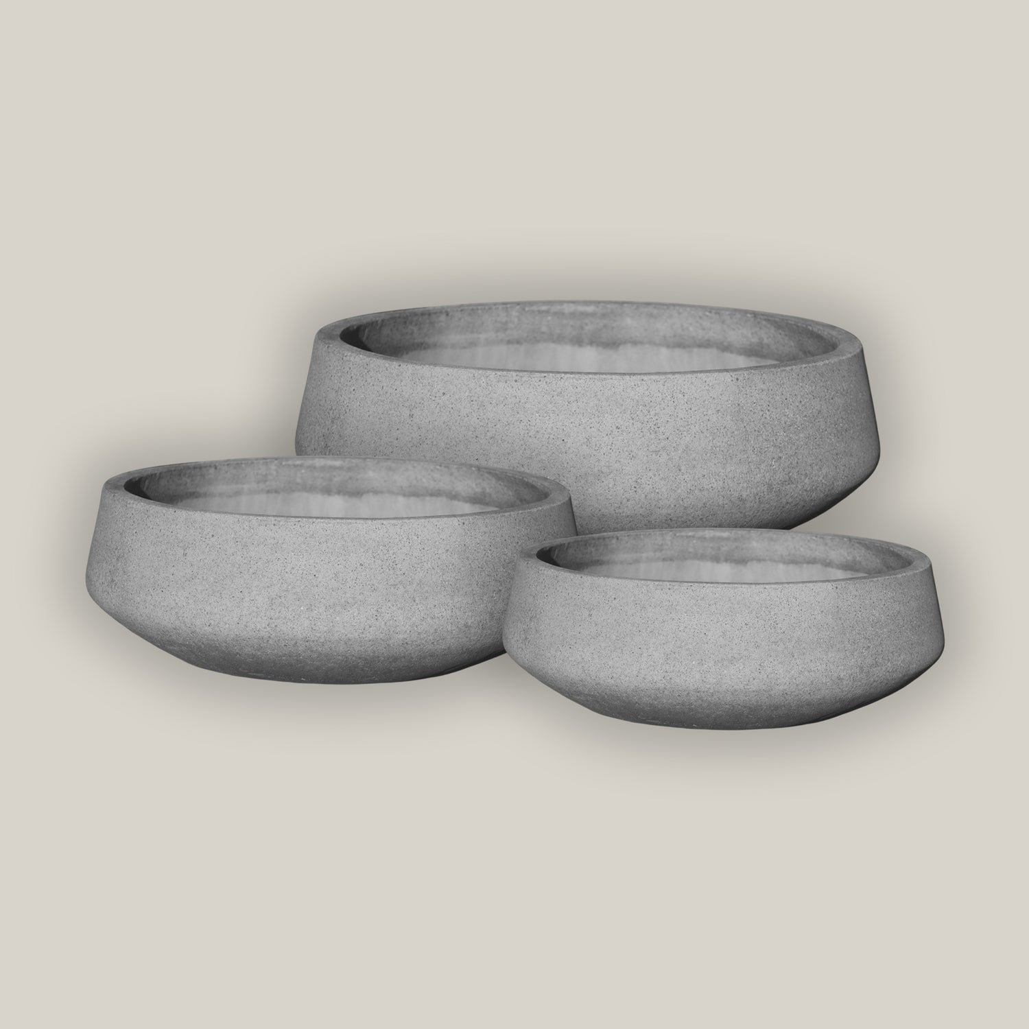 Short river stone geometric bowl planter
