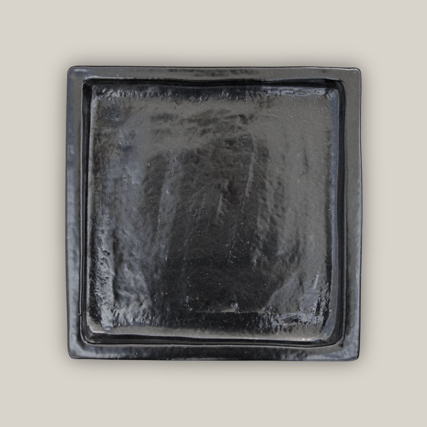 3127L1FS - Square | Black Ceramic Plant Saucer | High Fired Ecofriendly Clay - Sizes 8"-15" - FREE SHIPPING