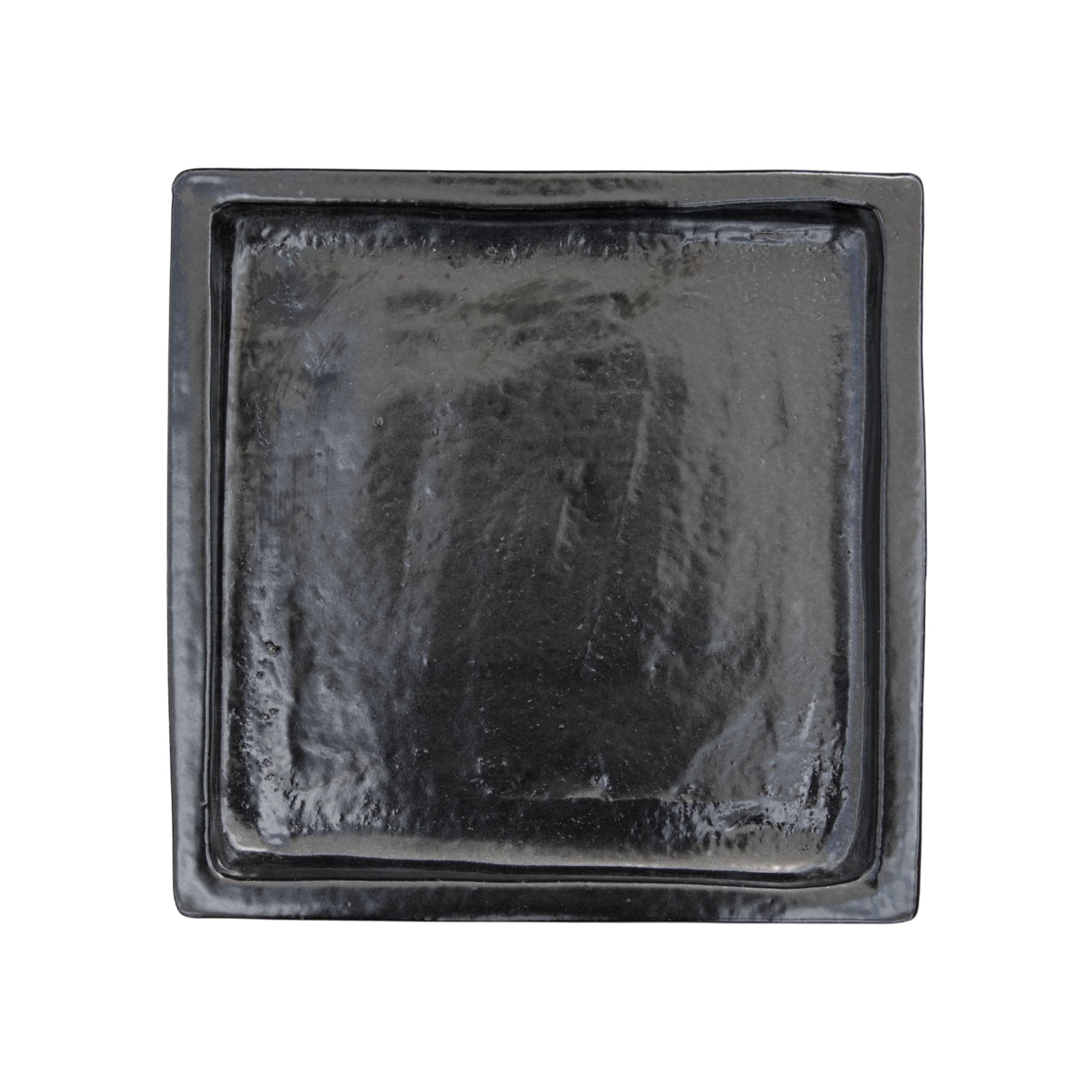 Square Black Ceramic Clay Plant Saucer