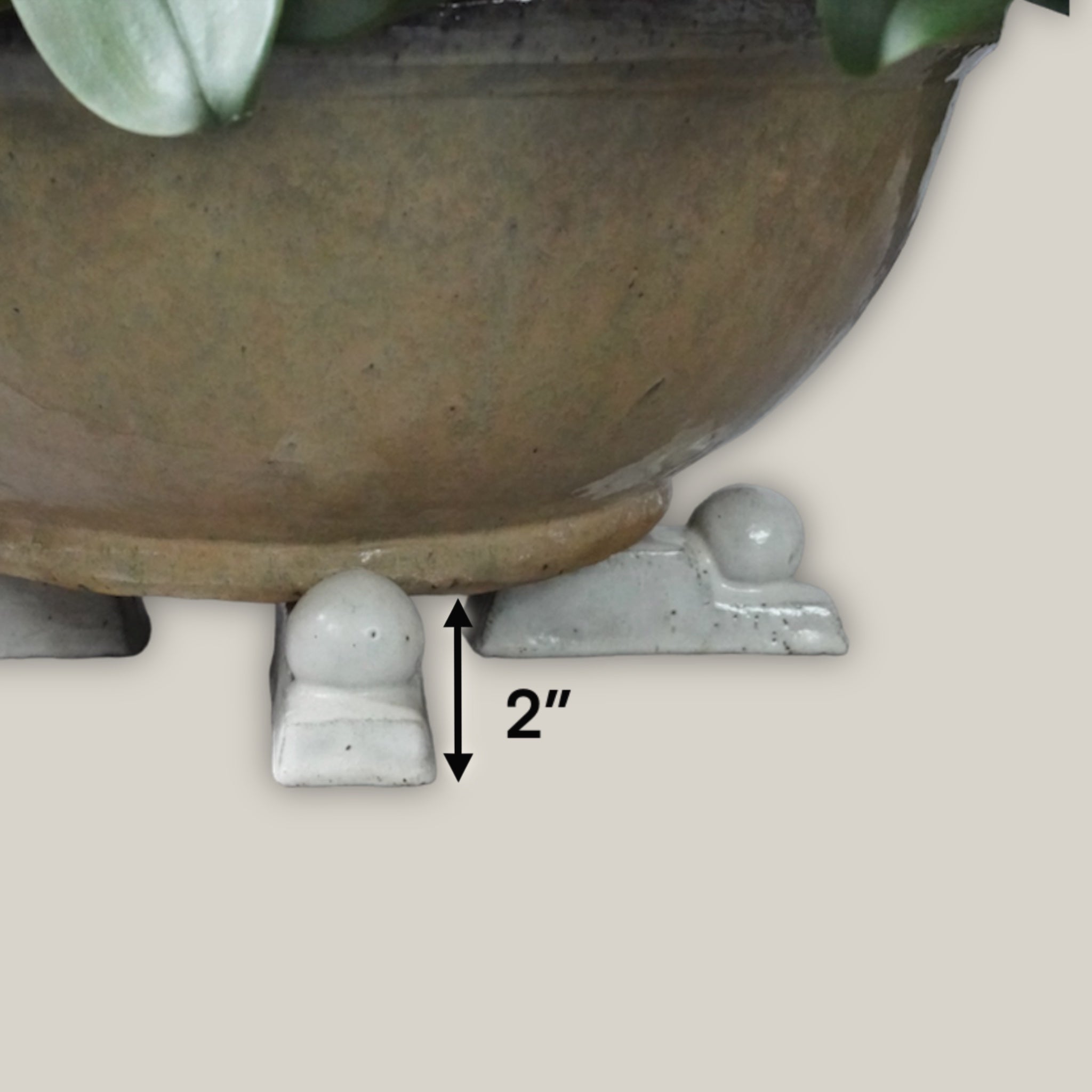 5232N12 - White Ceramic Bari Pot Feet - Sold Individually