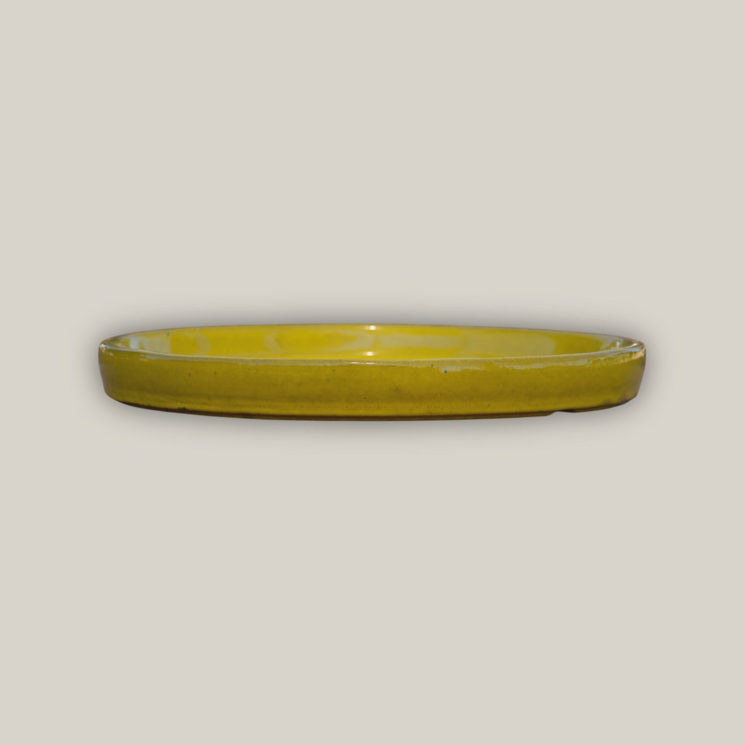 3125L38 - Round | Yellow - Ceramic Clay Pot Saucers (8"-19.5")