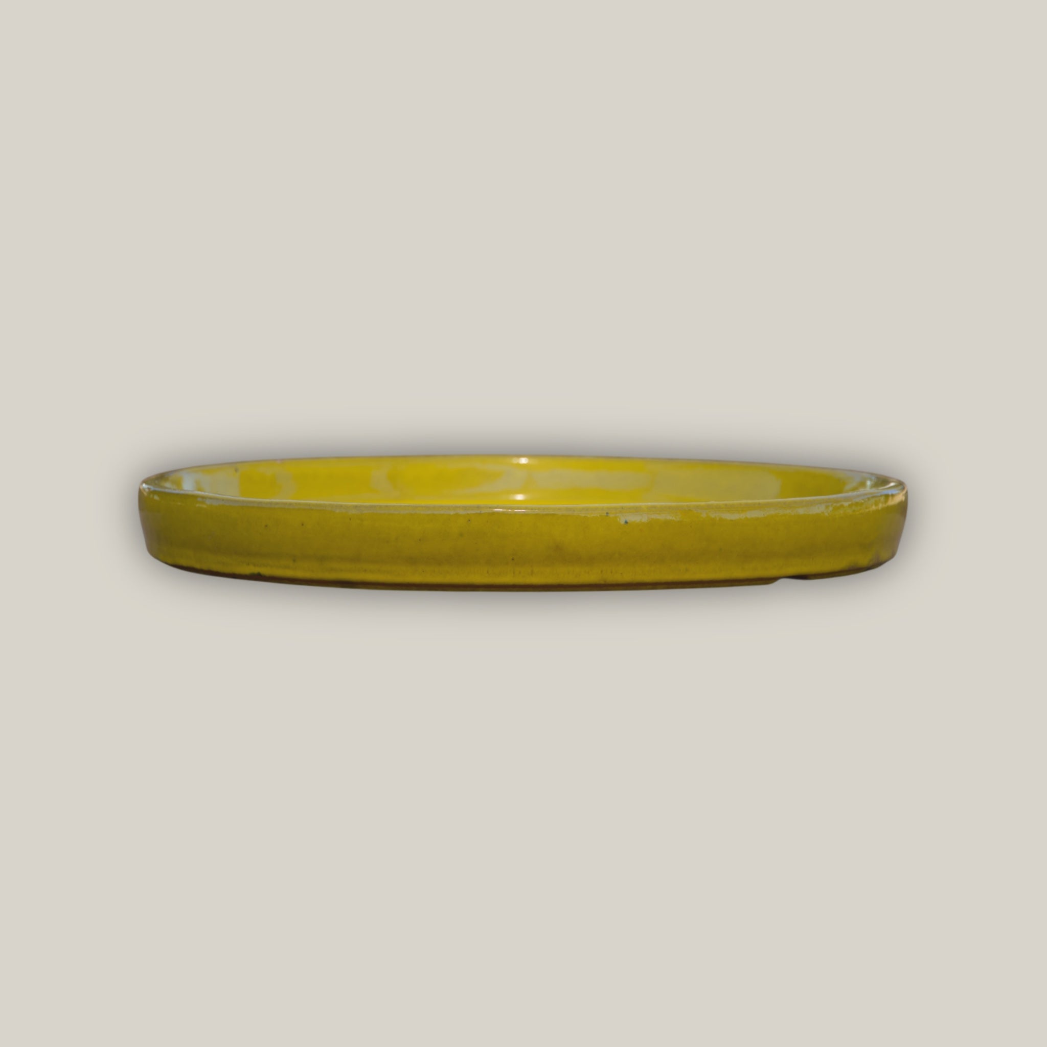 3125L38 - Round | Yellow - Ceramic Clay Pot Saucers (8"-19.5")