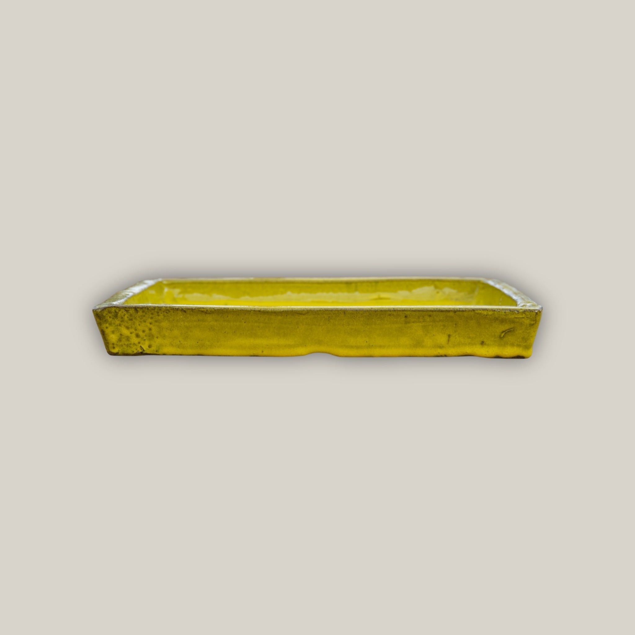 3127L38FS- Square | Yellow Ceramic Plant Saucer | High Fired Ecofriendly Clay - Sizes 8"-15"