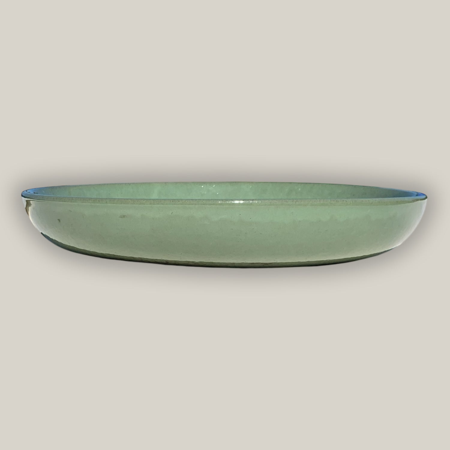 3106L16TFFS - Ceramic Bird Bath Bowl - Green Cream
