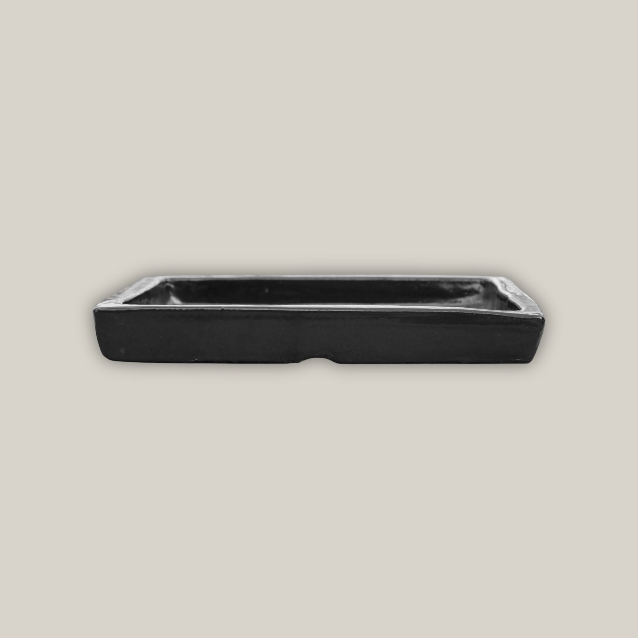 3127L1FS - Square | Black Ceramic Plant Saucer | High Fired Ecofriendly Clay - Sizes 8"-15" - FREE SHIPPING