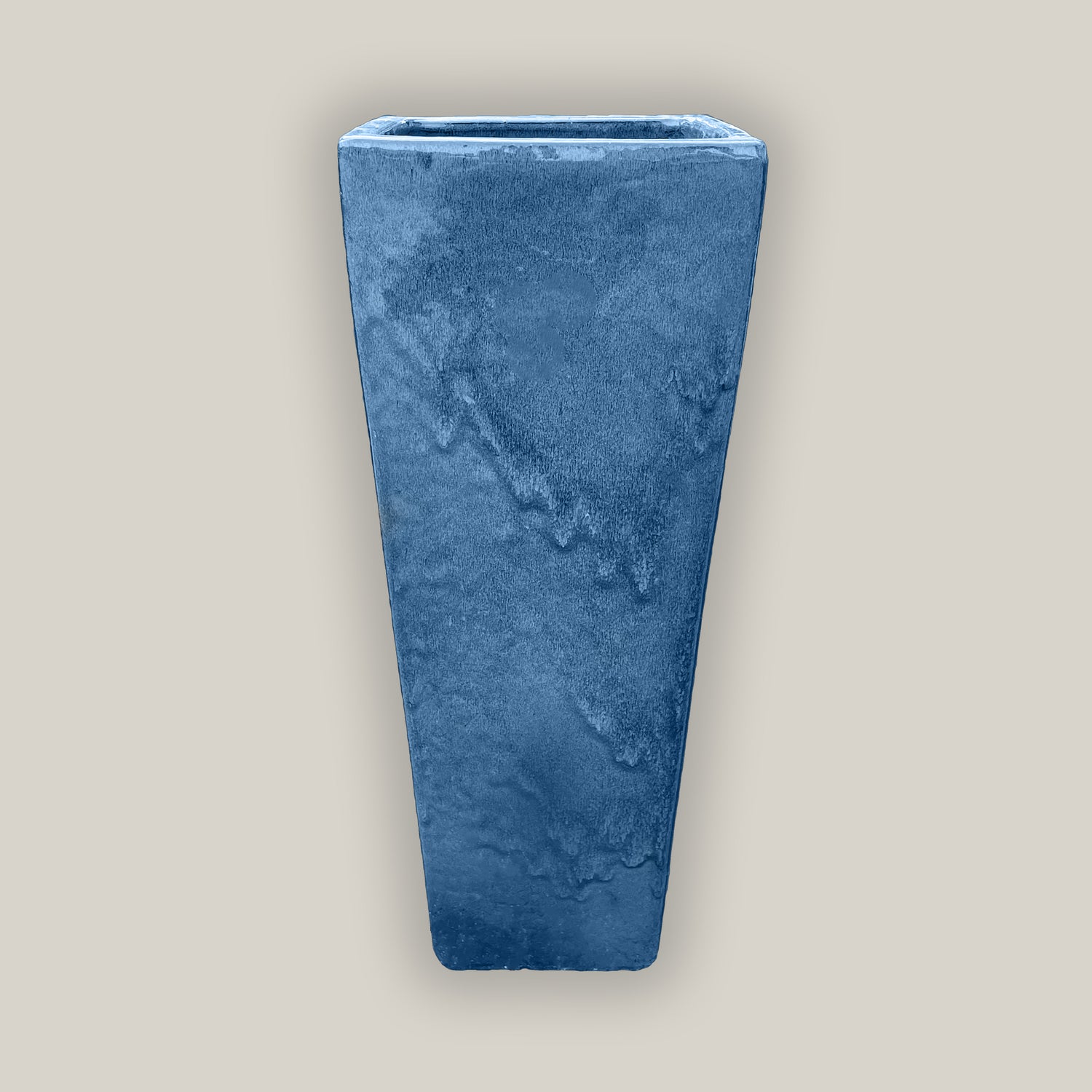 204M20 - Double Blue Tall Ceramic Wedge Planter