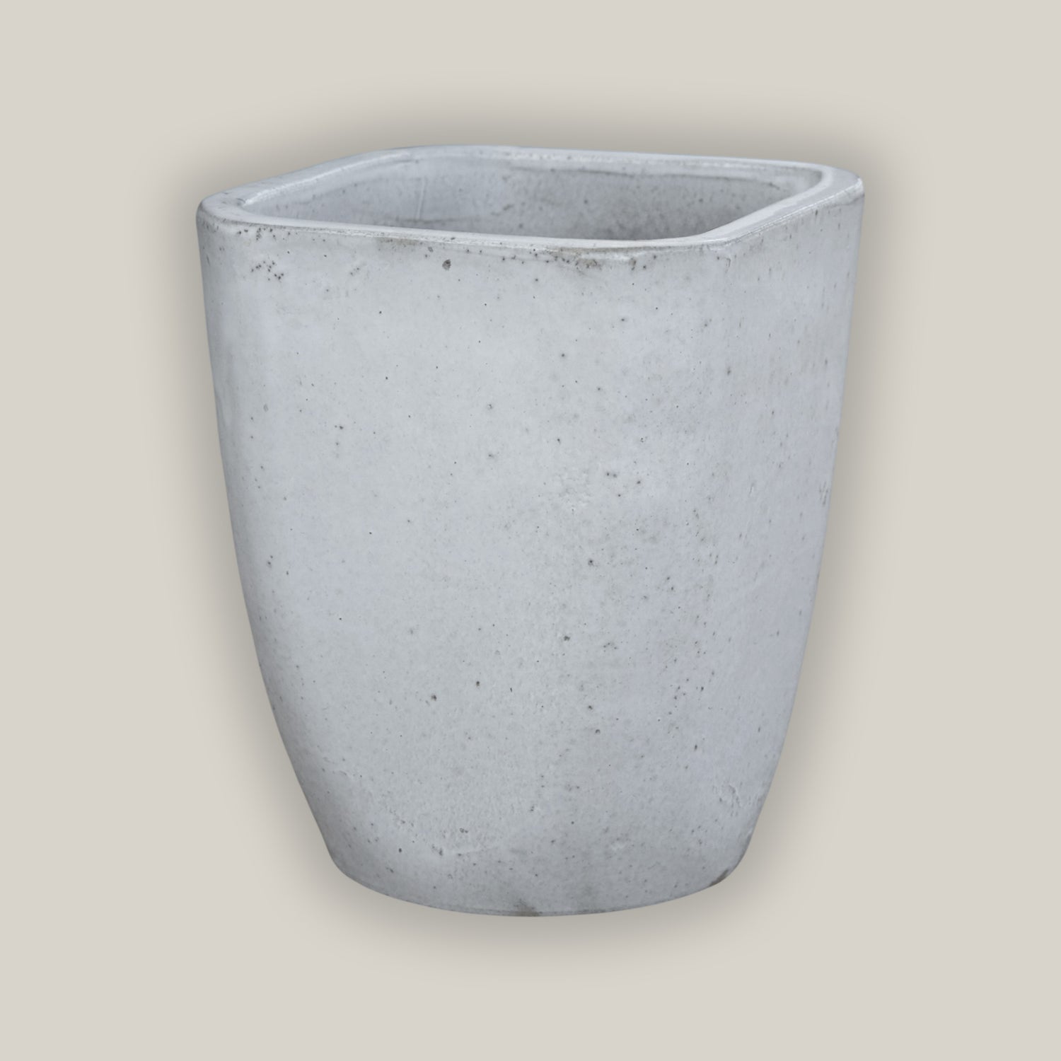 White square planter with modern tapered design