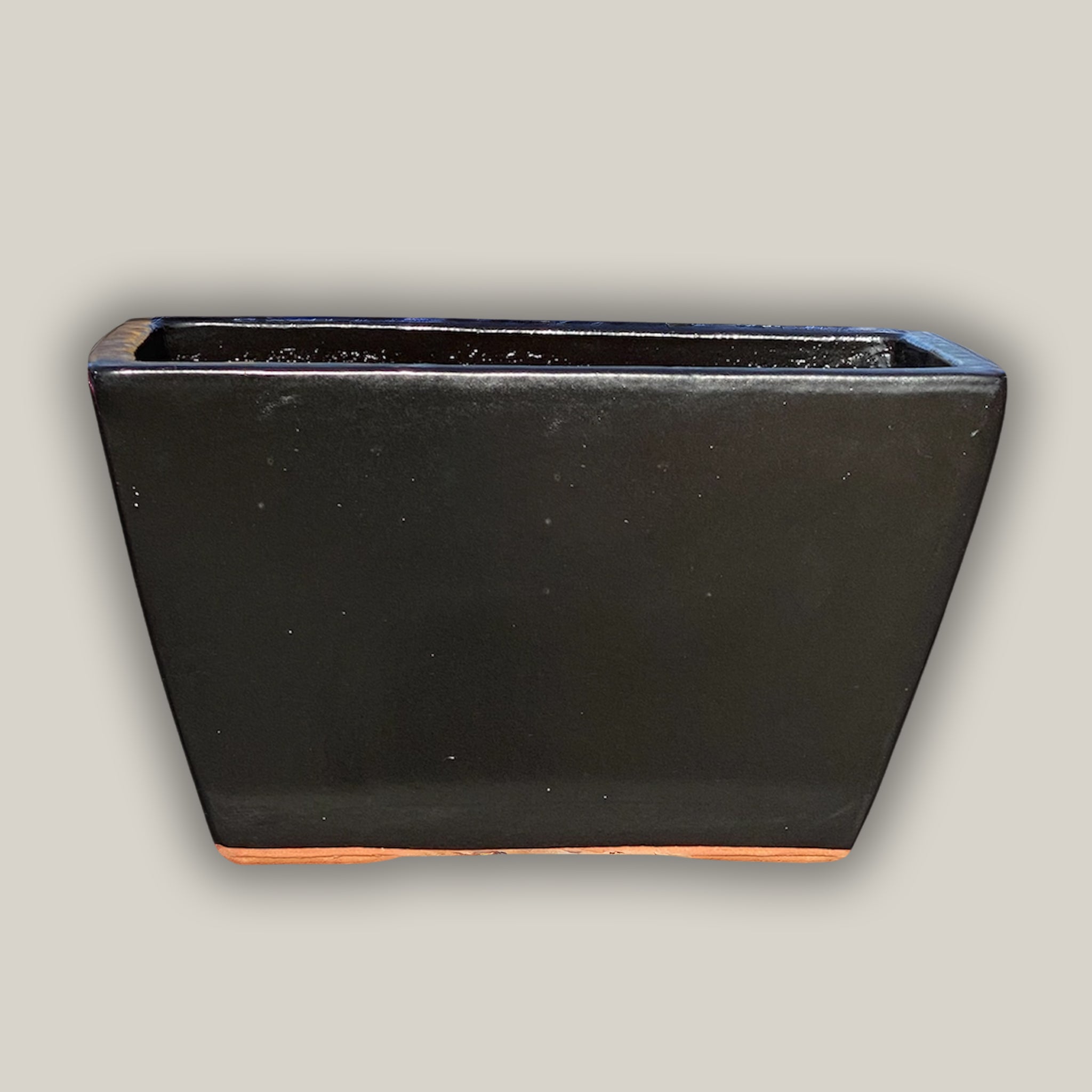 3033L1 - Black Rectangular Ceramic Planter