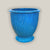 Sky blue ceramic urn planter with ridged glazed finish