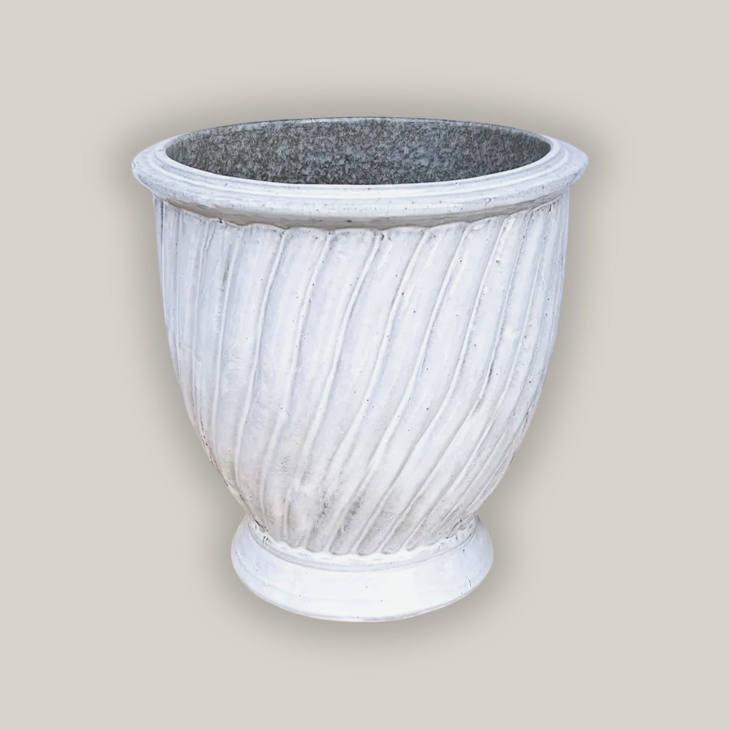 3080L4 - White Ceramic Ridged Urn