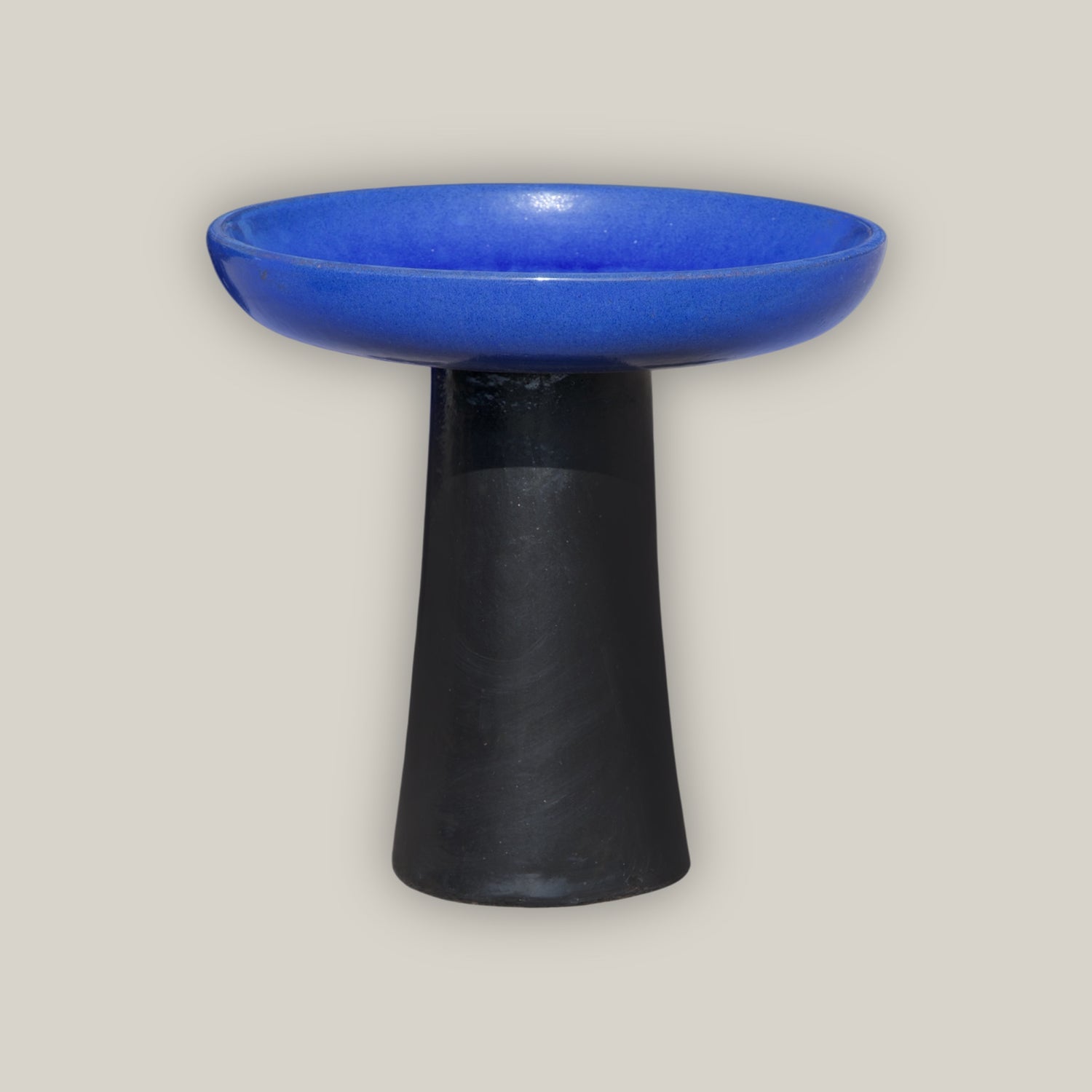 3106L17FS - Ceramic Bird Bath - Falling Blue Top - Black Stand