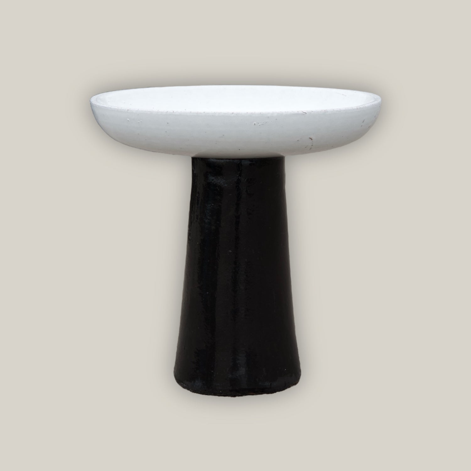 3106L4FS - Ceramic Bird Bath - White Top and Black Stand