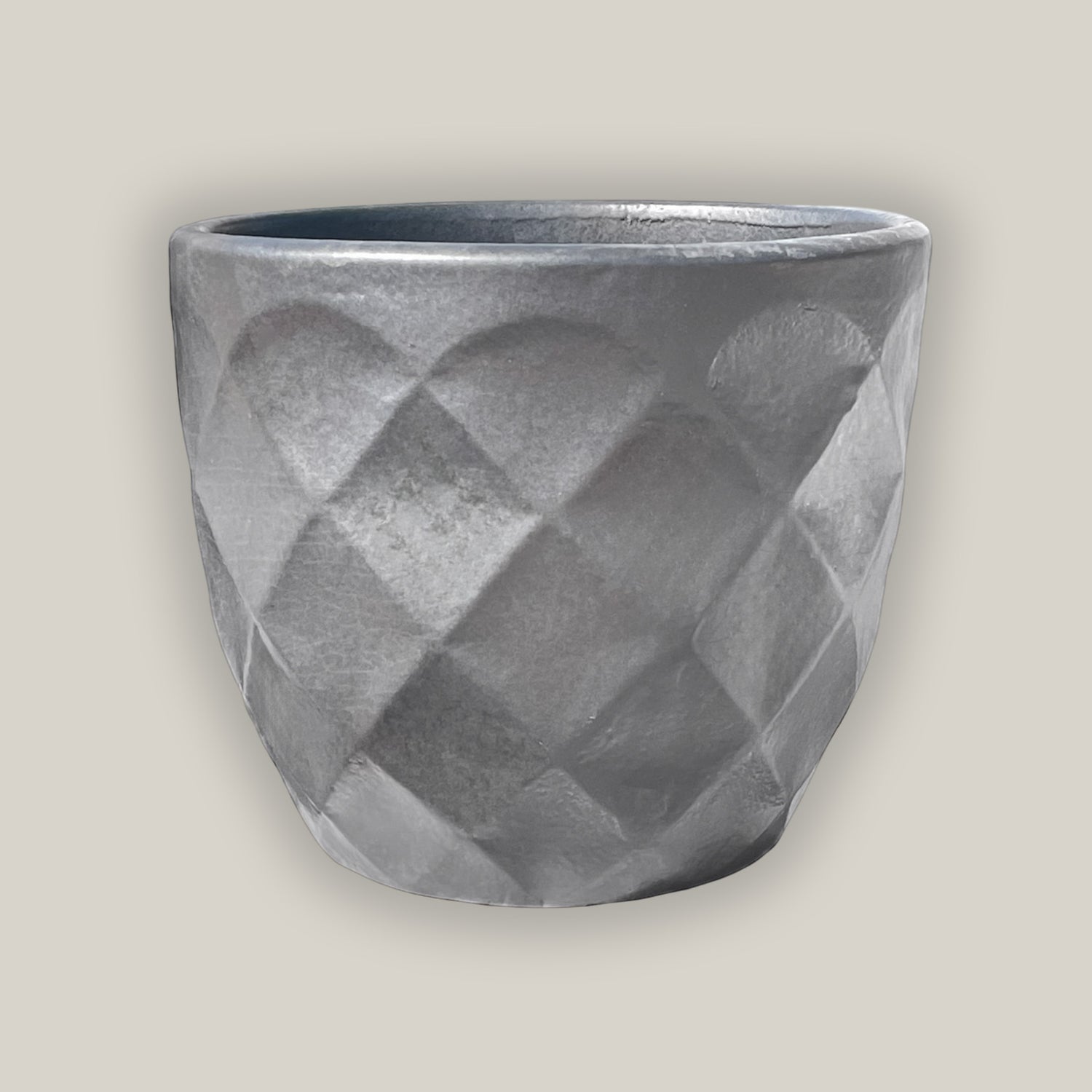 matte black ceramic geometric pot for plants