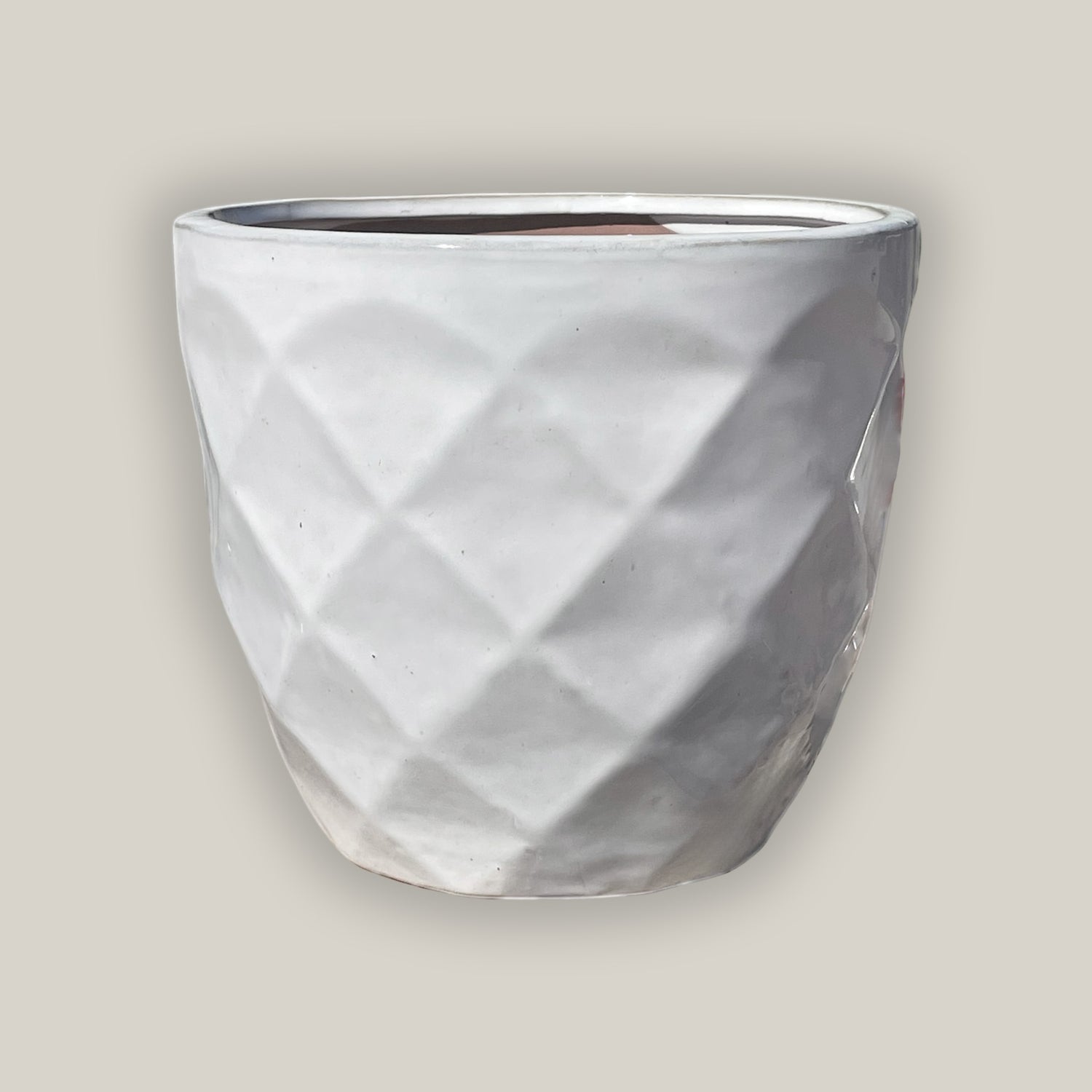white geometric flower pot for modern décor