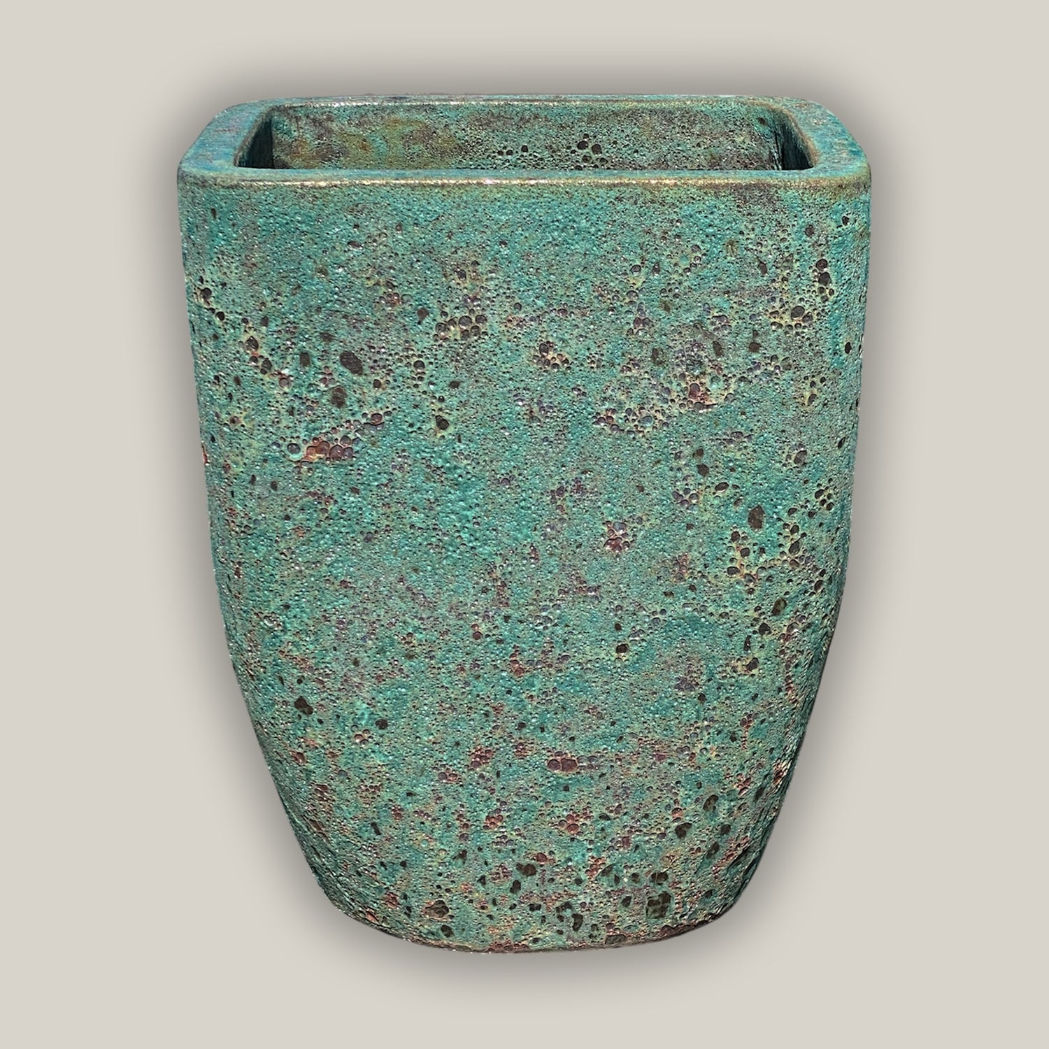 6027H12 - Peacock Coral Milan Rounded Edge Square Pot