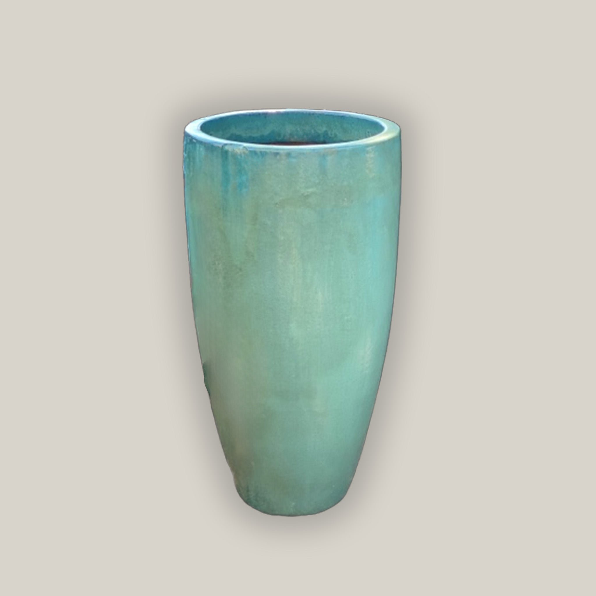 turquoise ceramic plant pots Light Turquoise Tapered Cylinder Planter