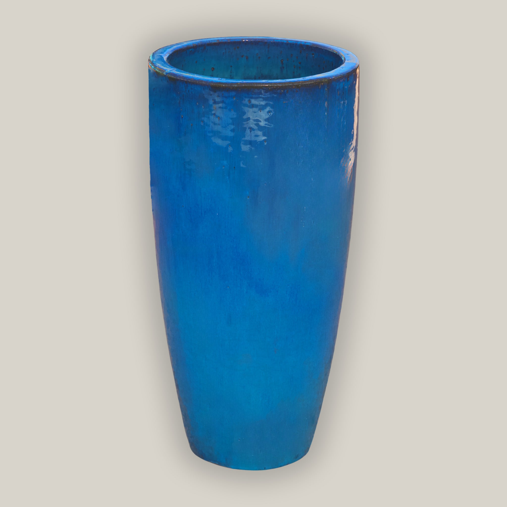 tall cylinder planter plastic Blue Tall Tapered Cylinder Planter