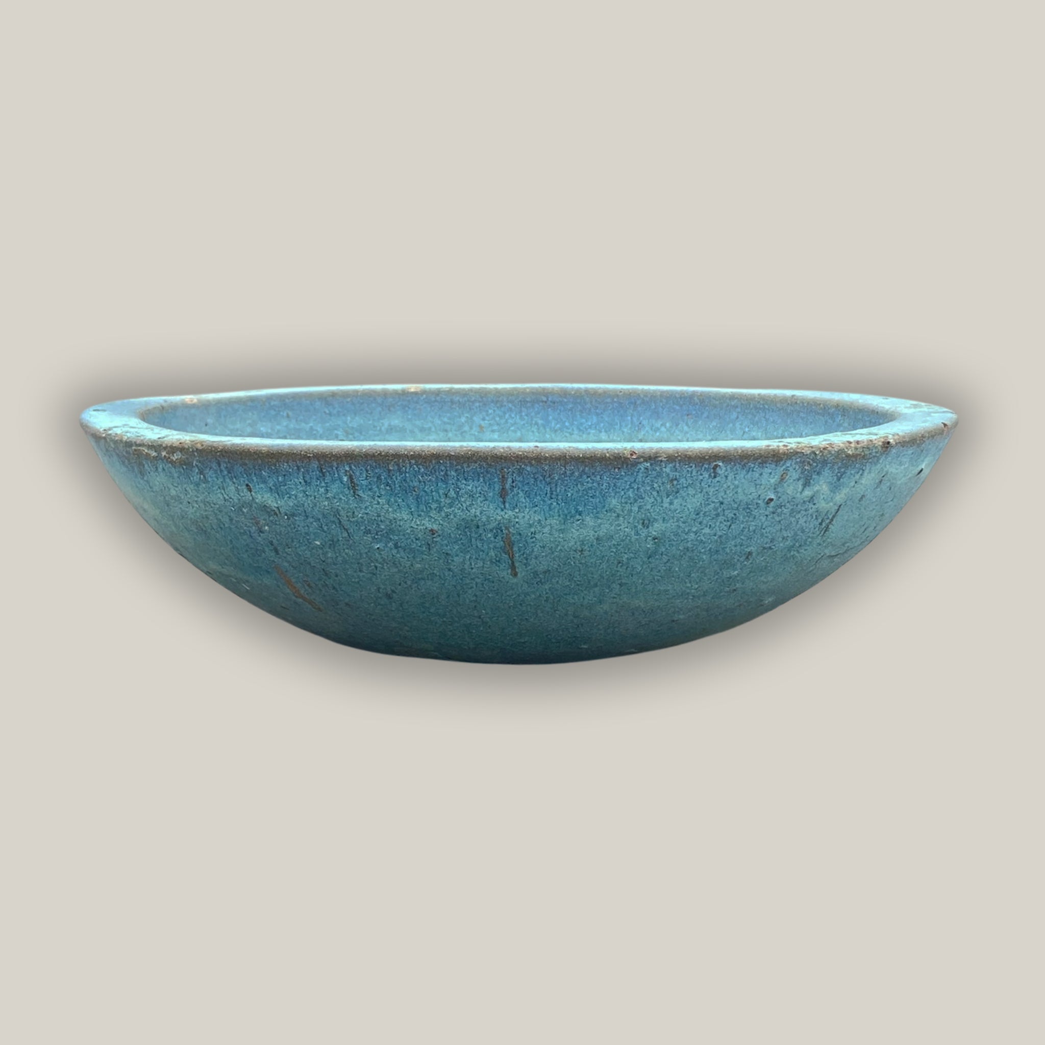 603R17FS - Matte Green Rustic Style Wide Bowl - FREE SHIPPING