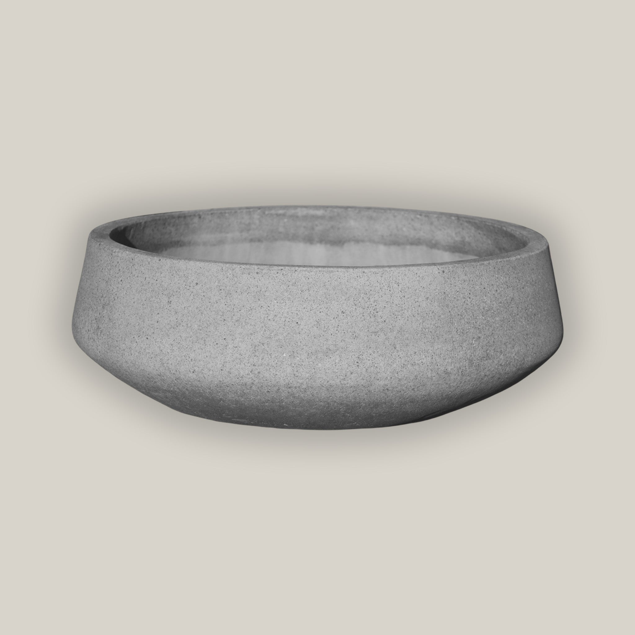 Short river stone geometric bowl planter