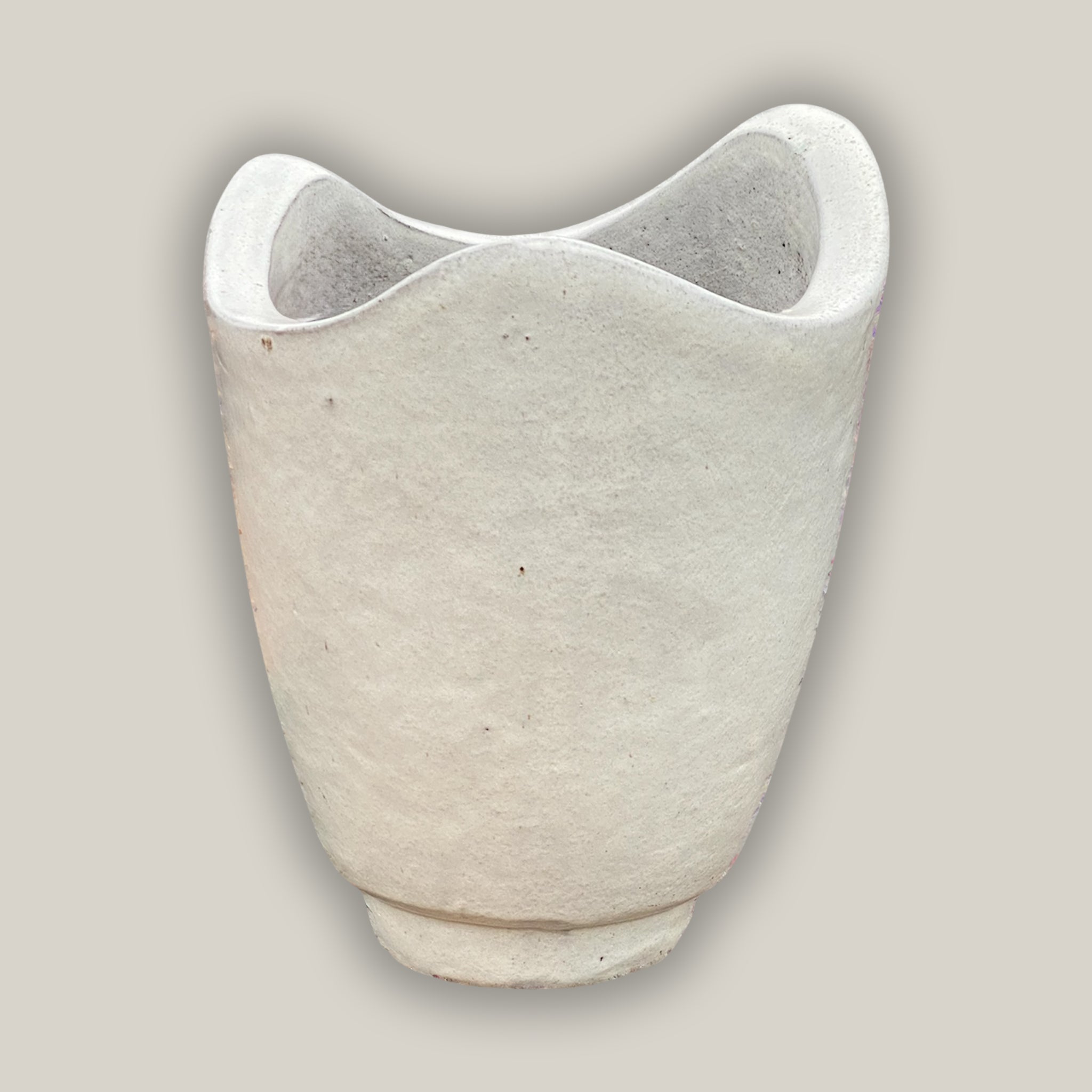 8956N12 - White Wavy Rim Ceramic Planter