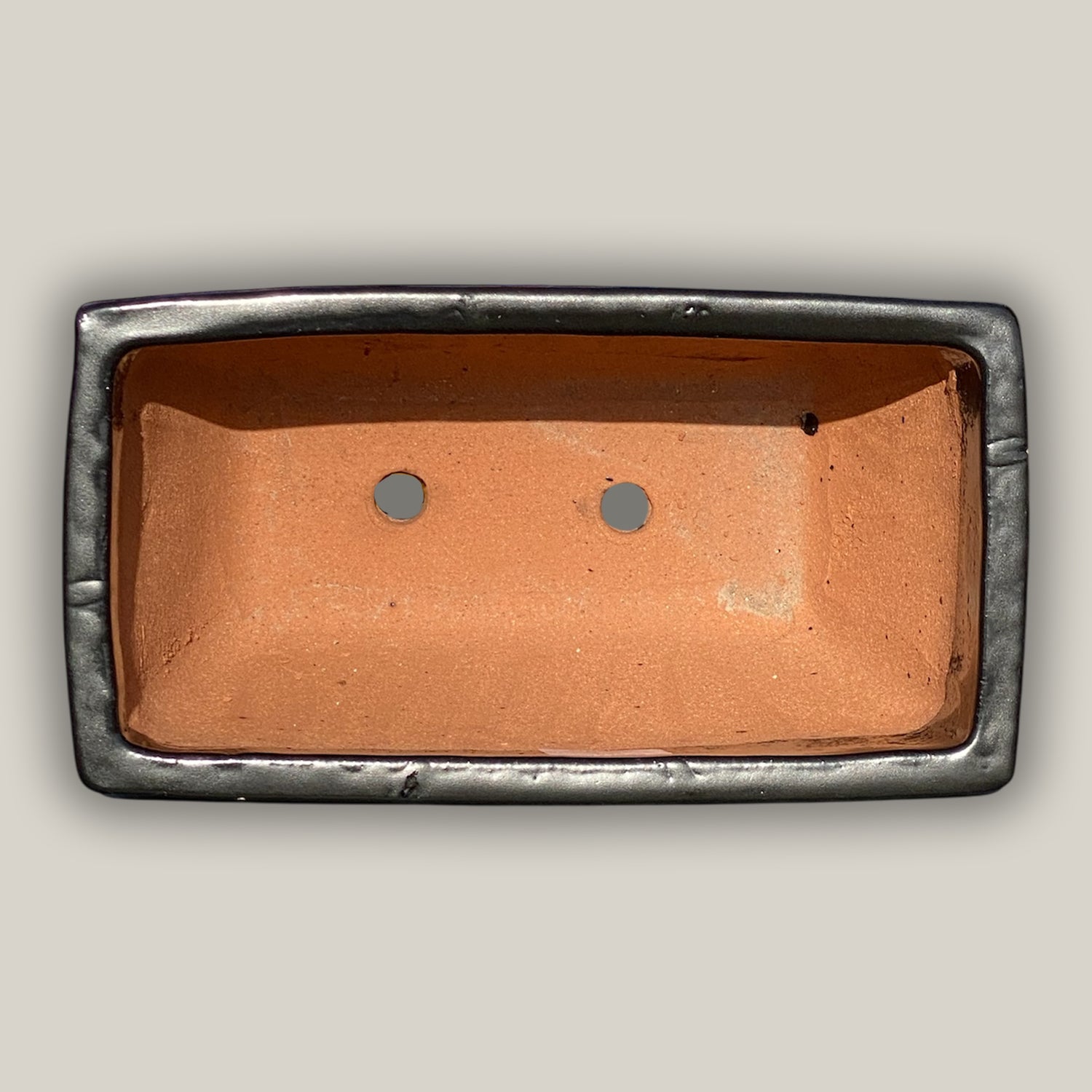 3033L1 - Black Rectangular Ceramic Planter