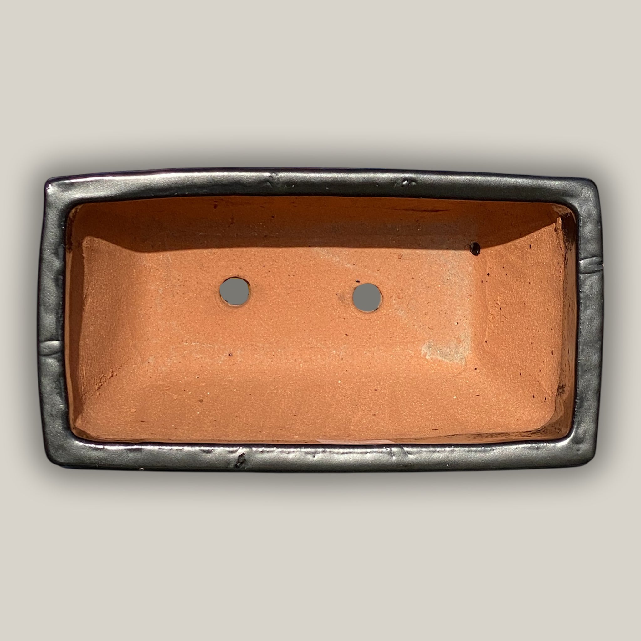 3033L1 - Black Rectangular Ceramic Planter