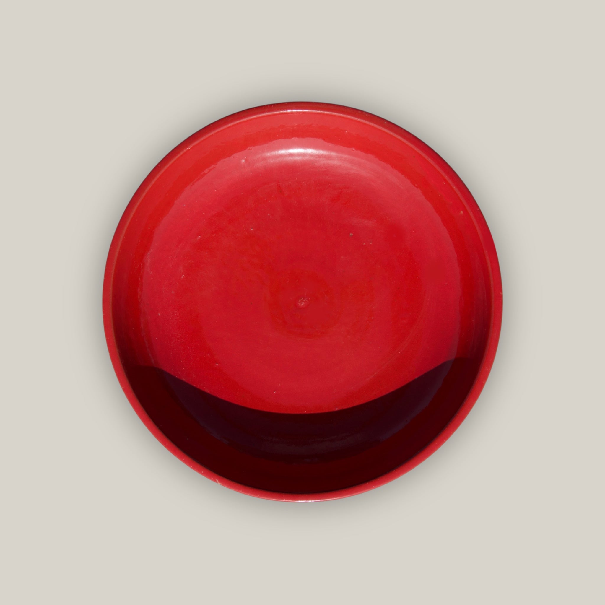 3106L14FS - Ceramic Bird Bath - Bright Red Top & Black Stand